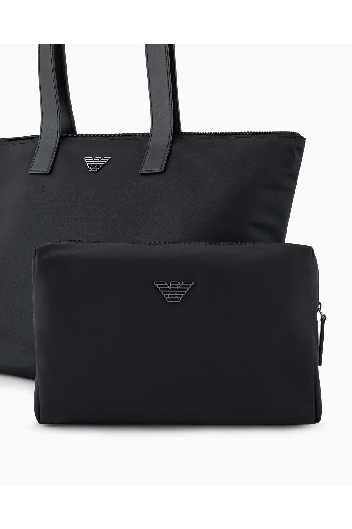 کیف شانه ای مردانه آرم EAGLE فلزی حجم داخلی بزرگ کیسه سیاه EM001797 AF13454 UC001 Emporio Armani