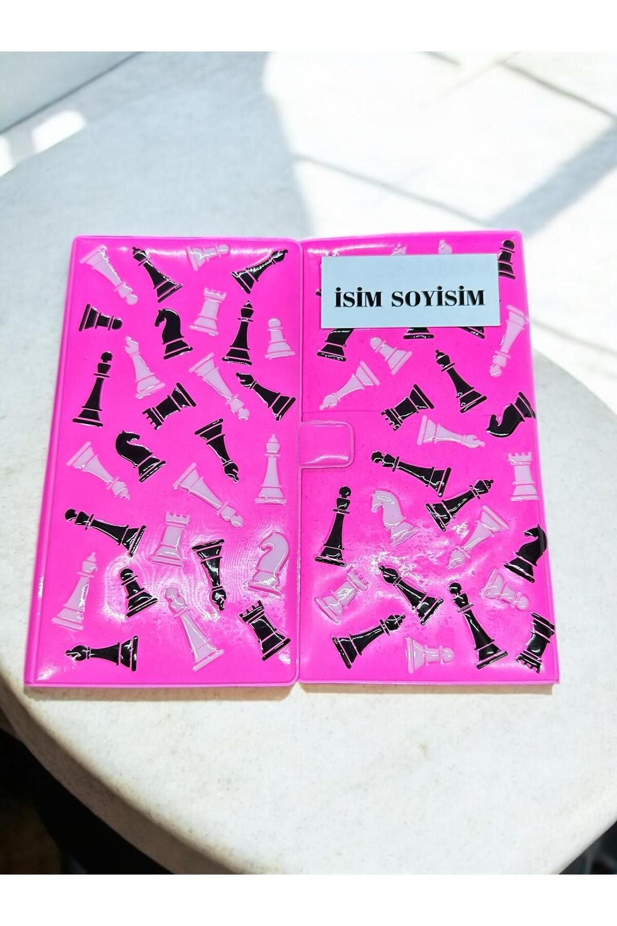 KOZART-Pink Foldable Notebook Designed Chess Set 2