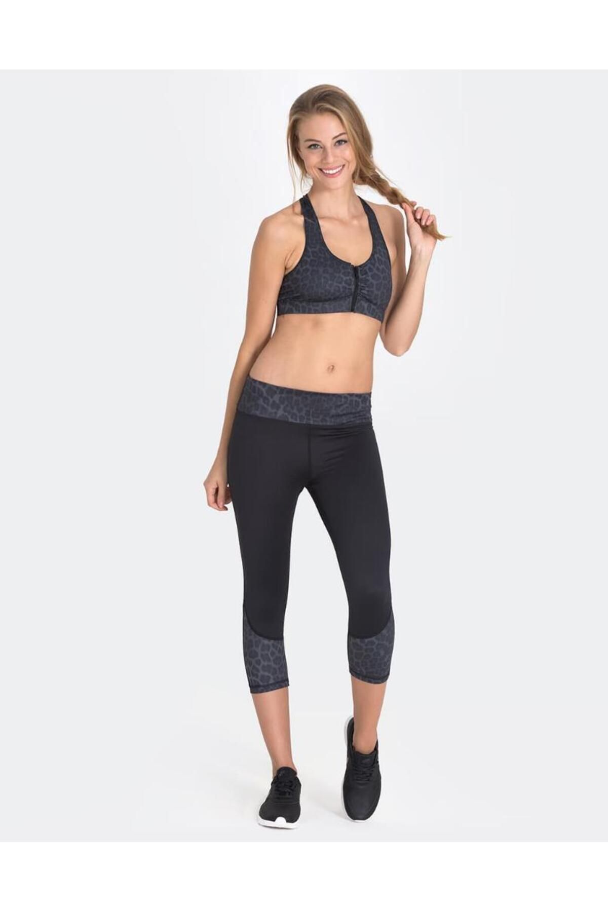 Vie Active-Chelsea Black Leopard Capri Sports Leggings 5