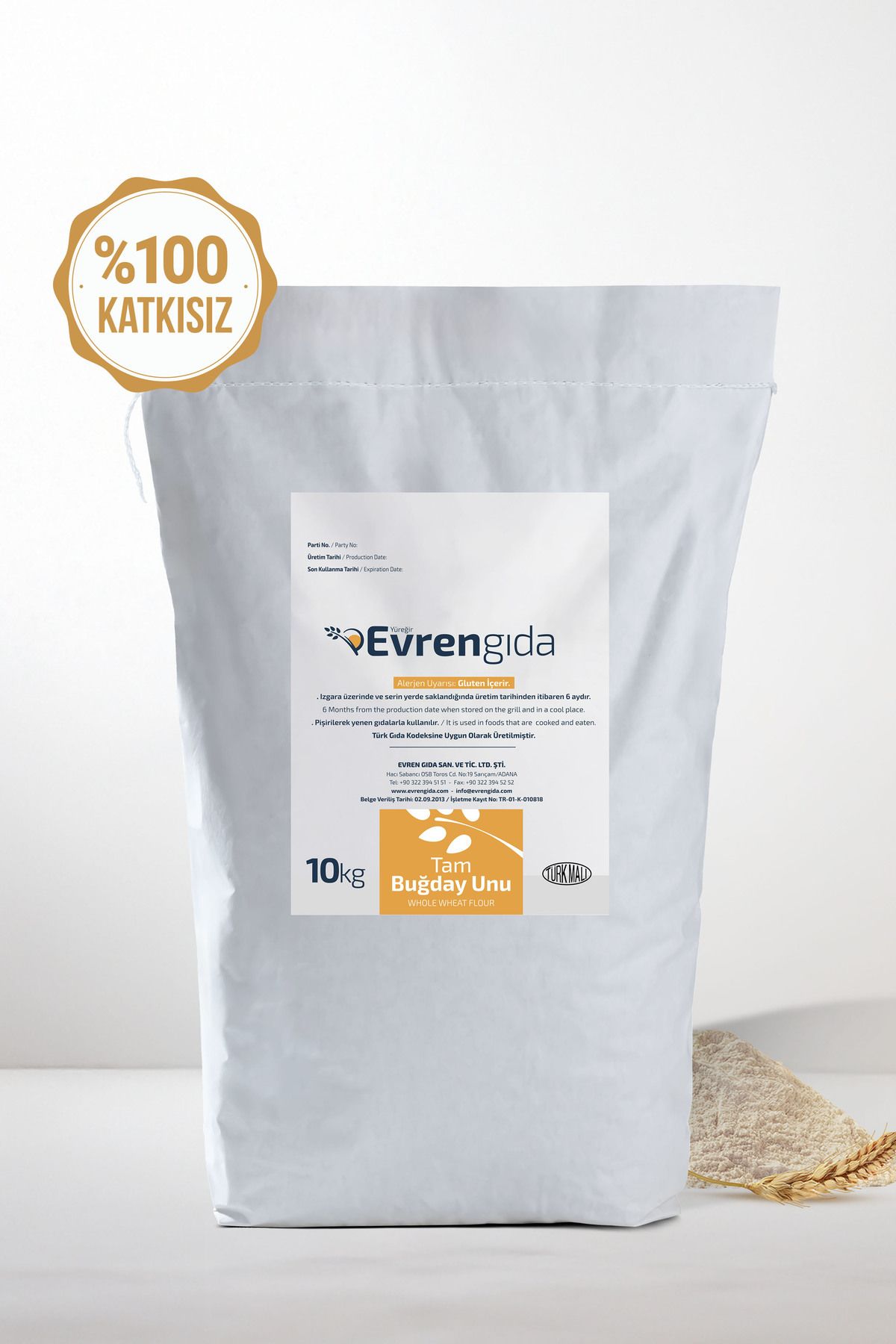 YÜREĞİR EVREN Doğal Tam Buğday Unu 10 KG
