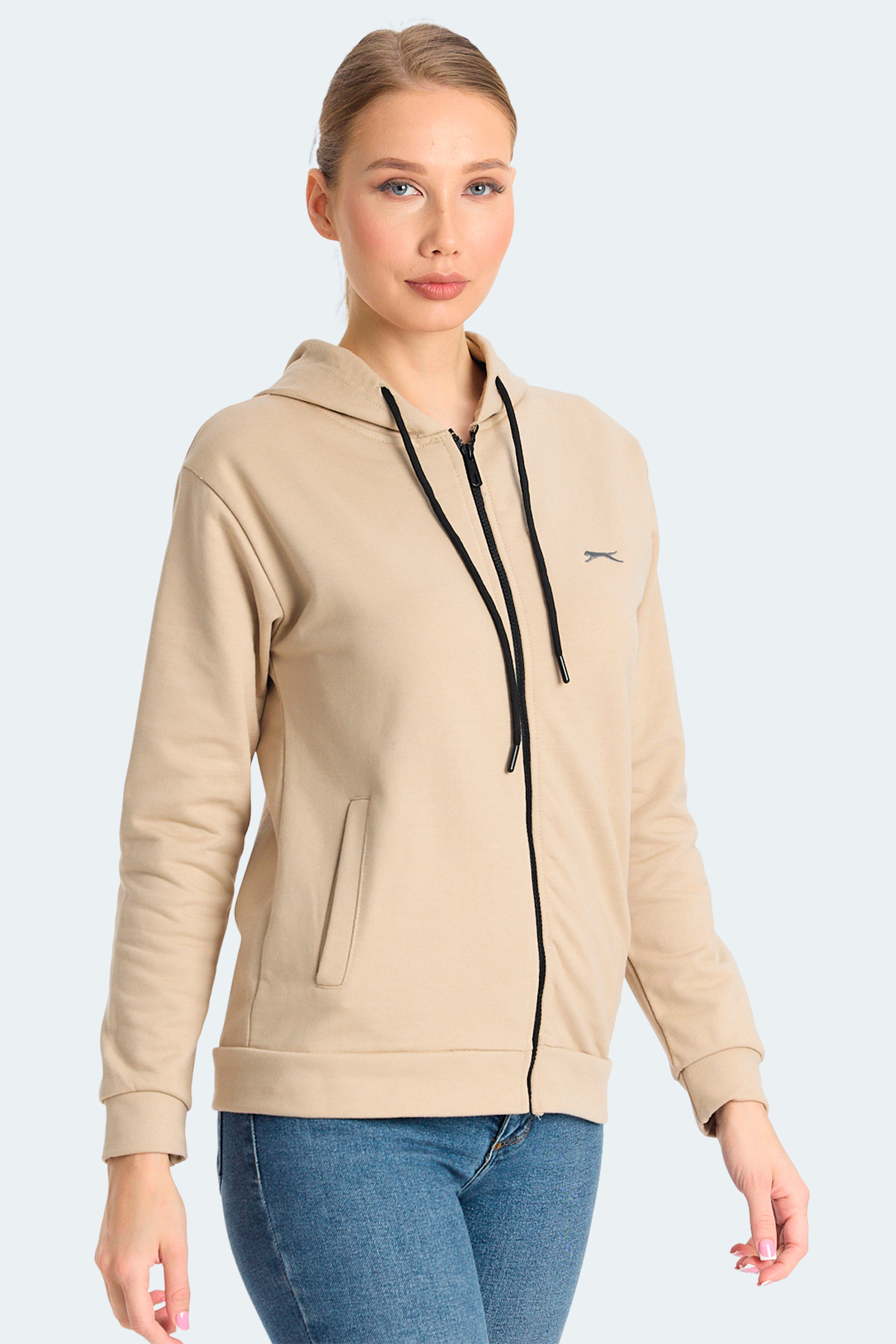 Slazenger KINET Kadın Sweatshirt Bej görsel 4