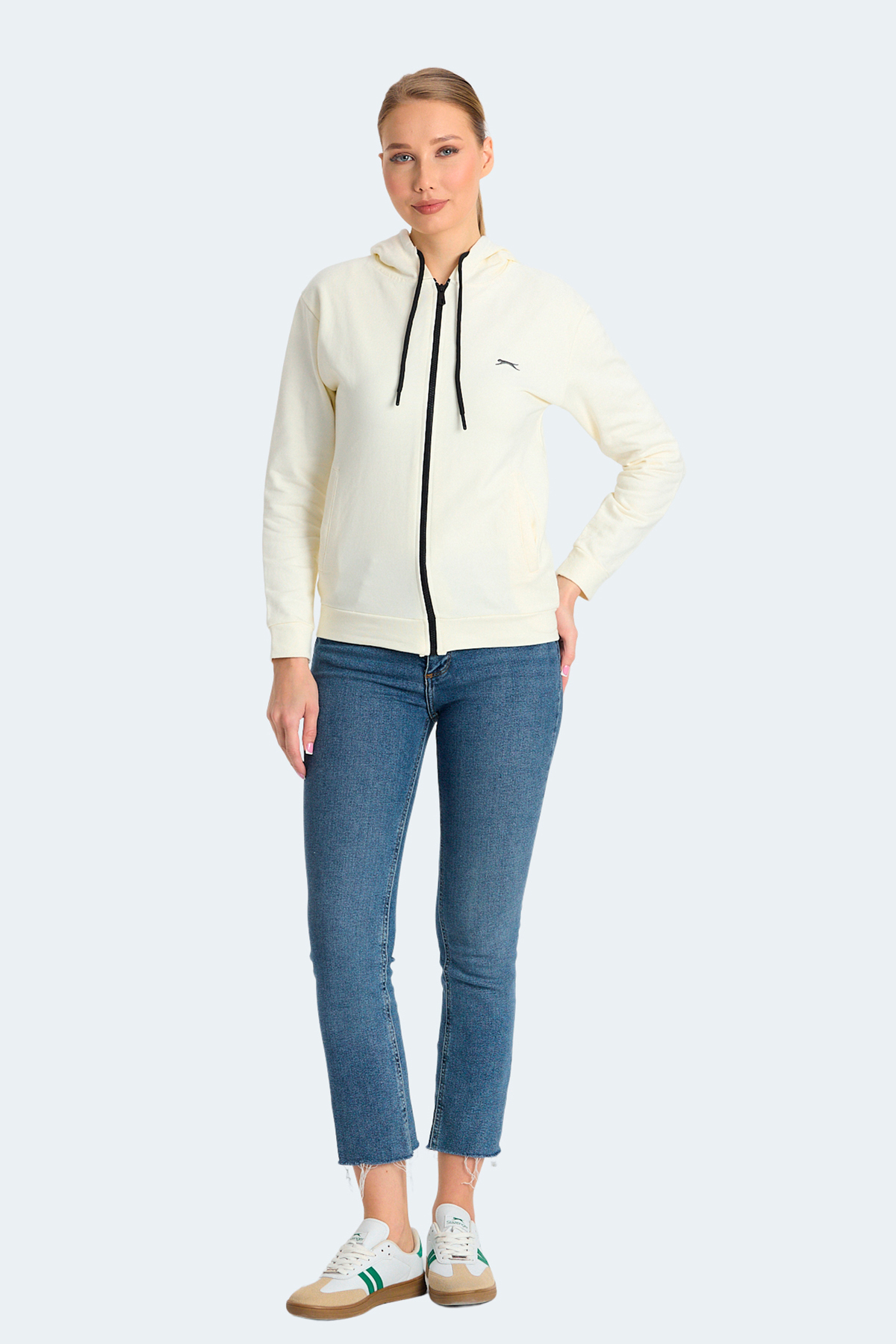 Slazenger KINET Kadın Sweatshirt Ekru görsel 7