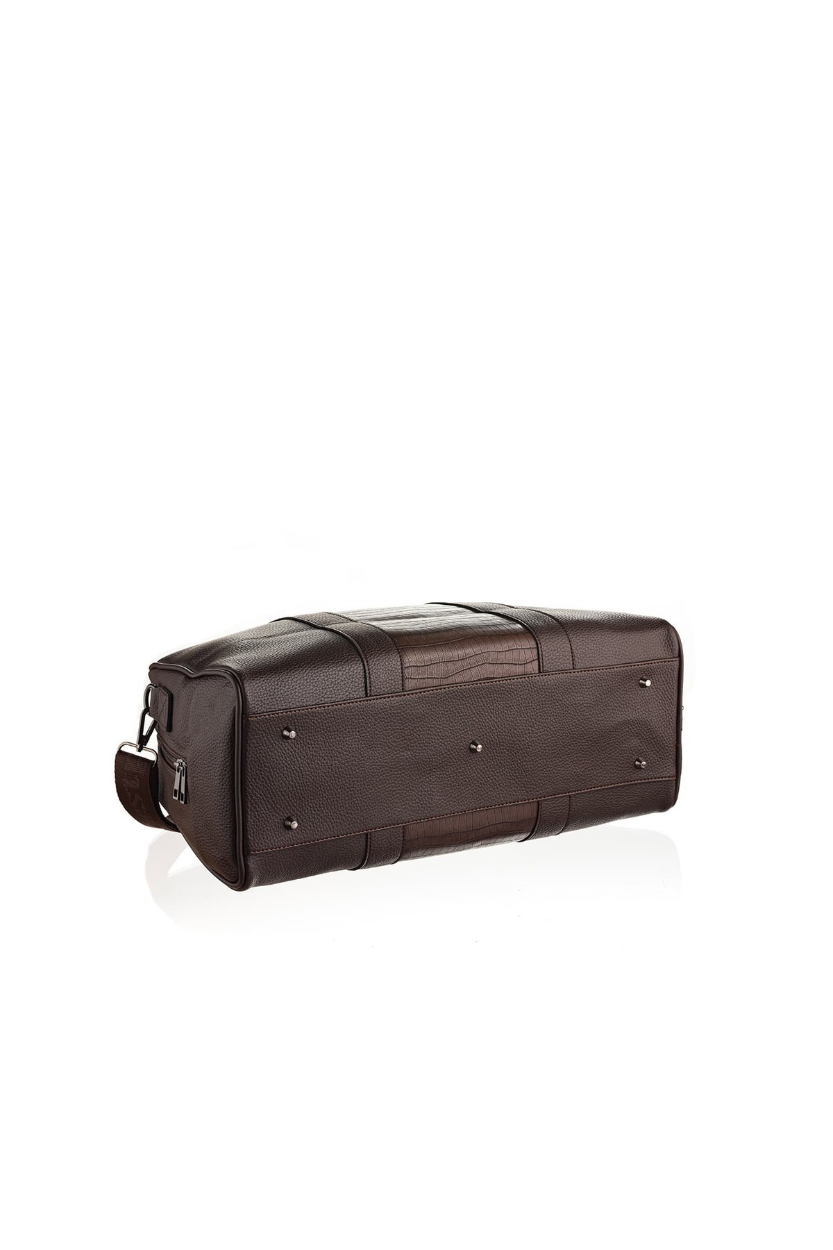 Westpolo  Unisex Vegan Deri Seyahat, Spor Çantası - Kahverengi - Görsel 9