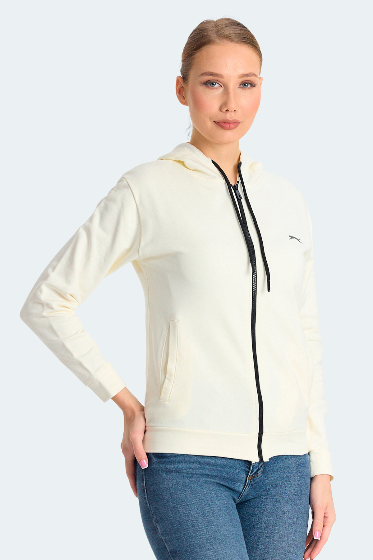 Slazenger KINET Kadın Sweatshirt Ekru görsel 4