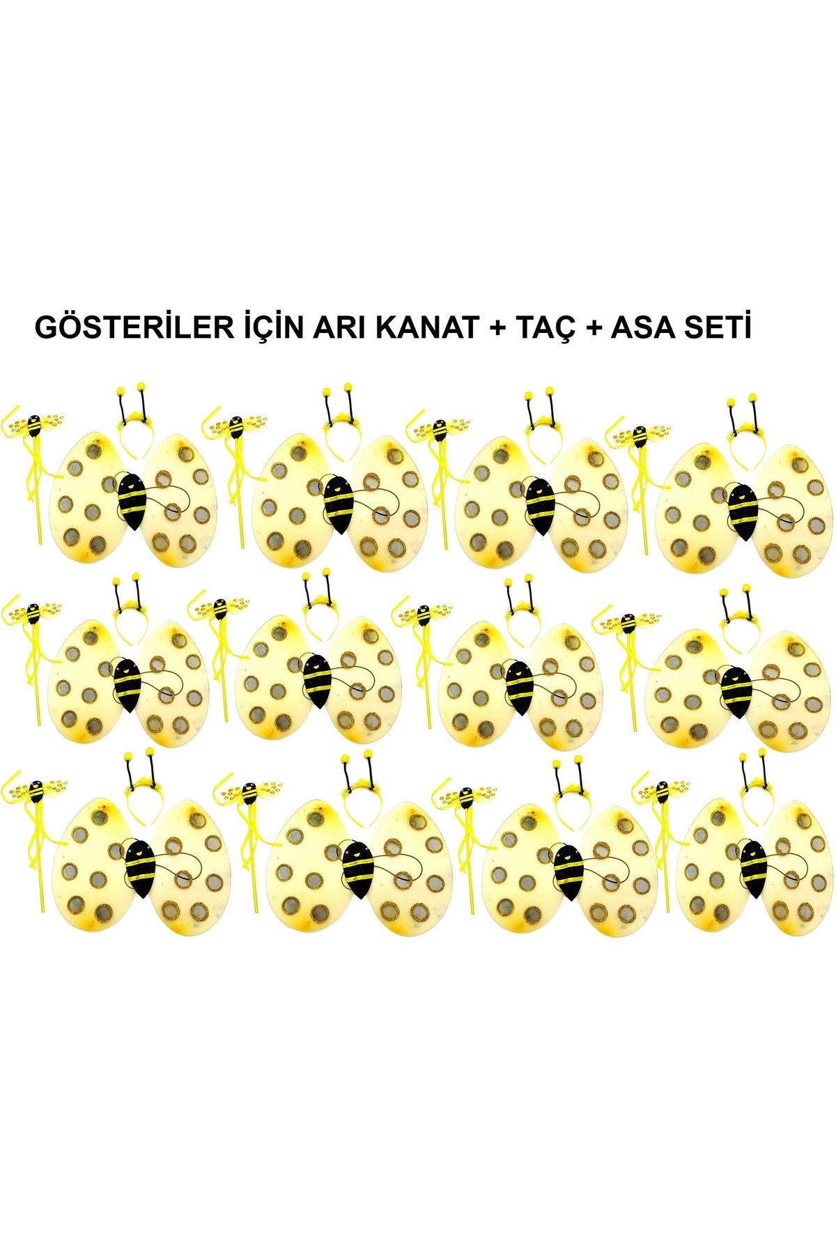 Avantaj Kapıda ® Okul Gösterileri için 12&#39;li Arı Kanadı Seti - Etkinlik Kanatları (Parti Temalı)