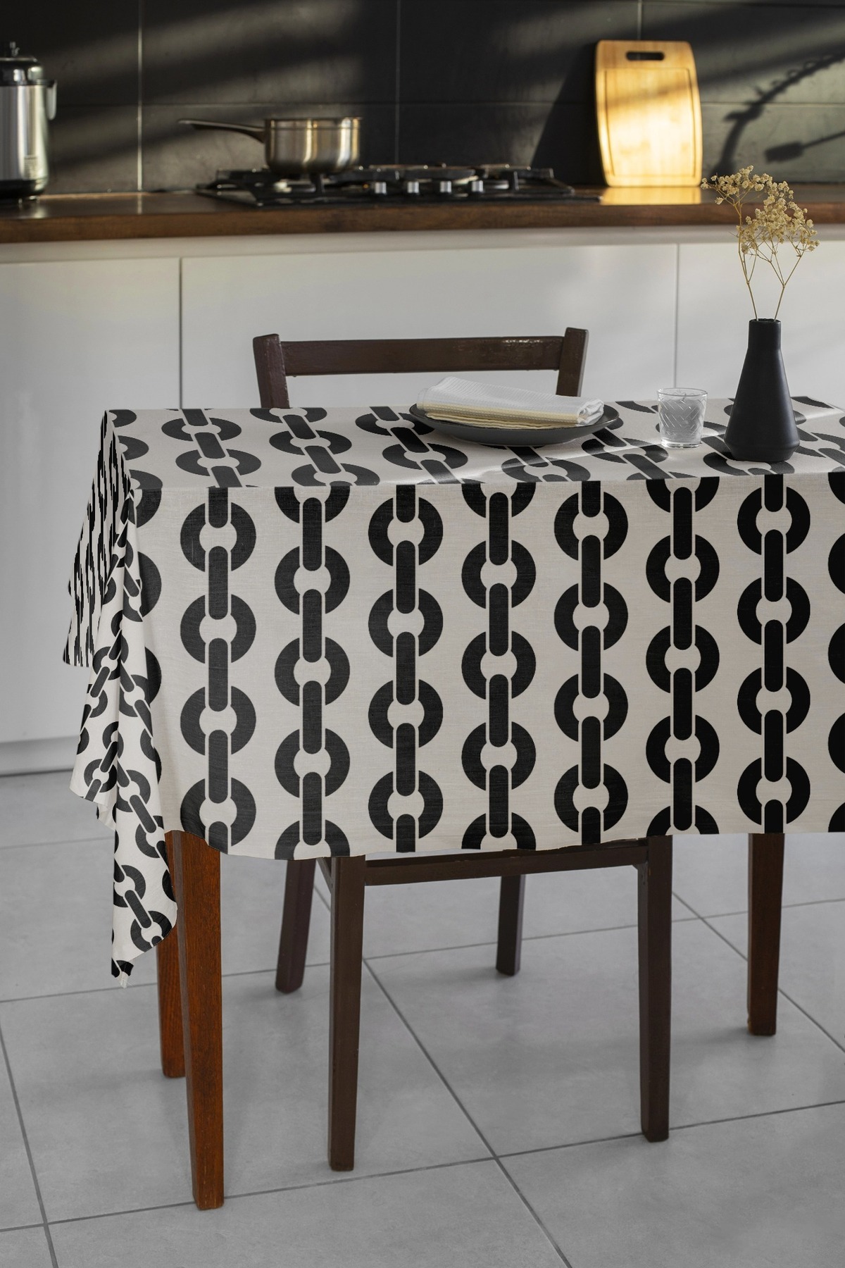 KumaşEvi-Chain Patterned Polyester Fabric - Suitable for Upholstery, Bags, Cushions and Cover Use (1 m) 6