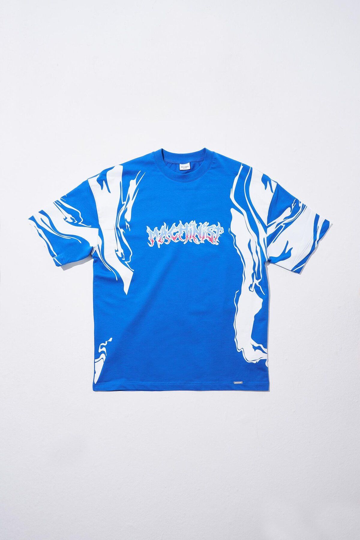 Machinist-Men's Sleeve Printed Oversize Light Blue T-Shirt 6