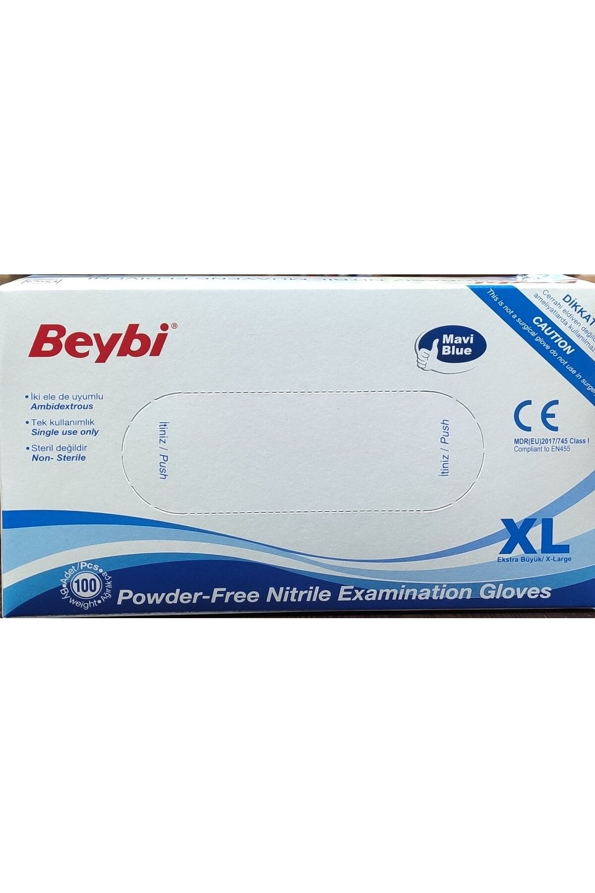 Beybi BEYBİ PUDRASIZ NİTRİL ELDİVEN XLARGE 100LÜ