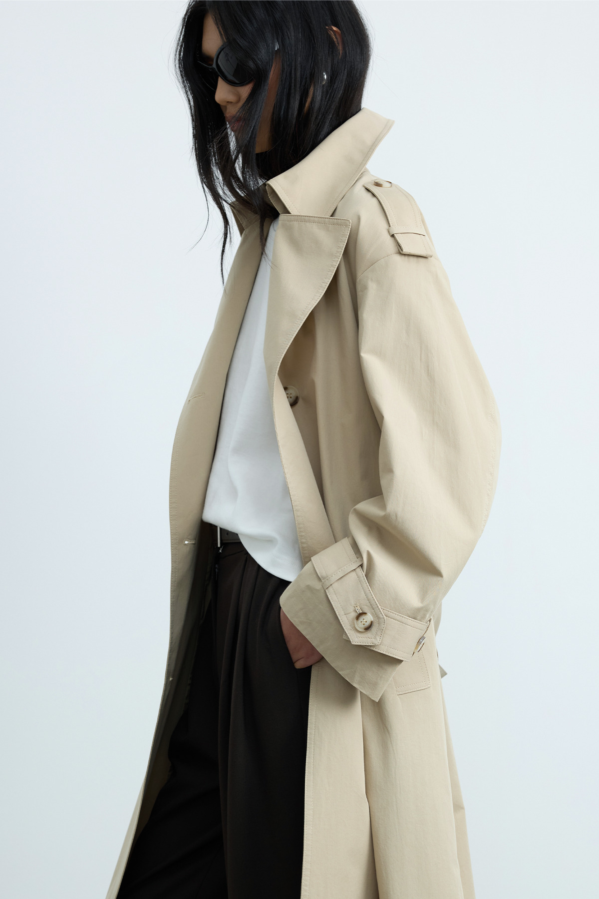 Suud Collection Bej Rowan Trençkot görsel 8