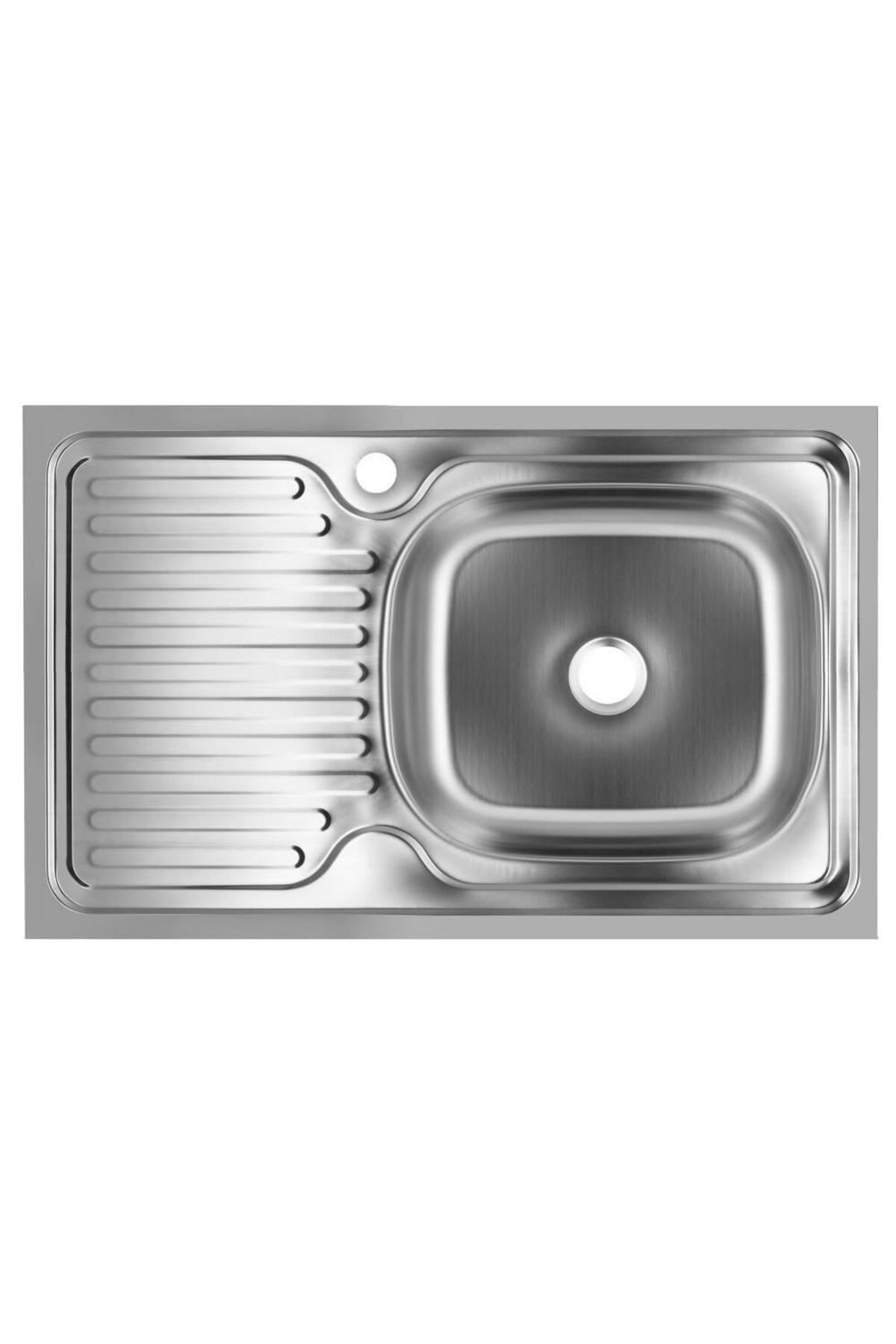SANITEC Chiuveta Bucatarie Sanitec Sn7002d, Pentru Blat 76x43.5cm, Cuva Dreapta, Adancime 16cm, Anticalcar - One Size