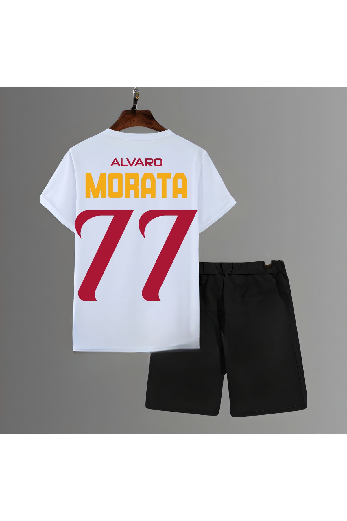 Biy Store Alvaro Morata futbolcu sırt forma baskılı unisex tişört regular fit t-shirt şort takımı yazlık