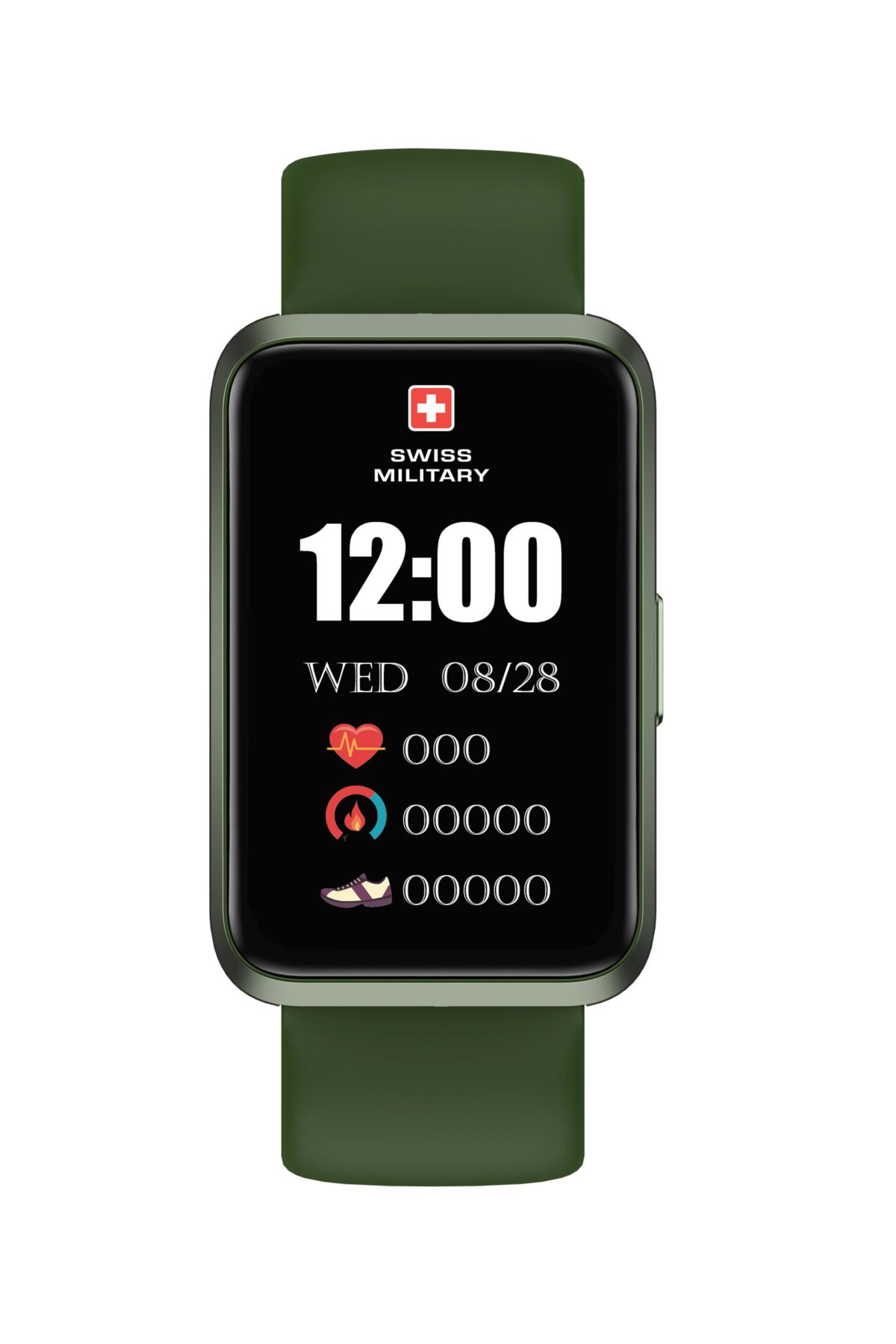 Swiss Military-Rhine2 Smart Band 1.57”Display,BT Calling,Health Tracking,7-Day Battery,iOS/Android Compatible,Green 1