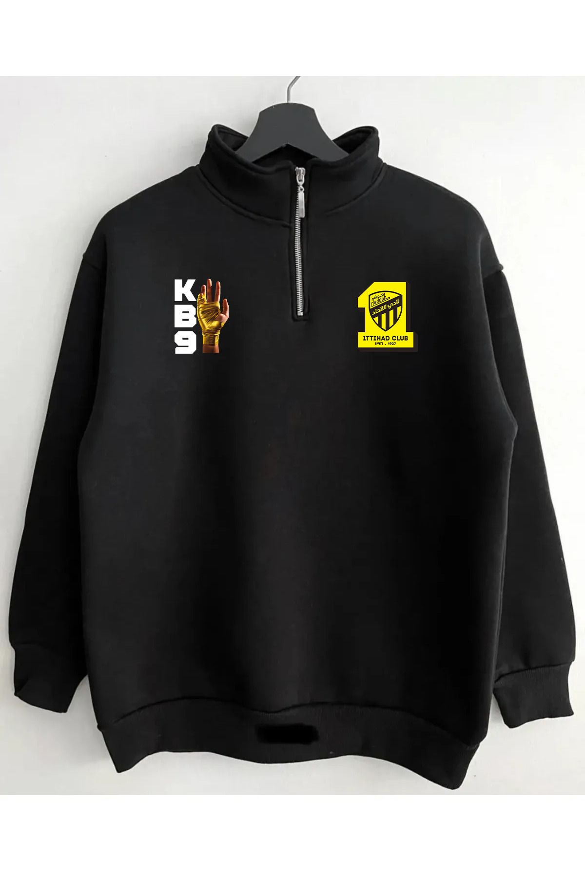 Pisa Art AL İTTİHAD X BENZEMA GOL SEVİNCİ ÖZEL TASARIM YARIM FERMUARLI SWEATSHIRT