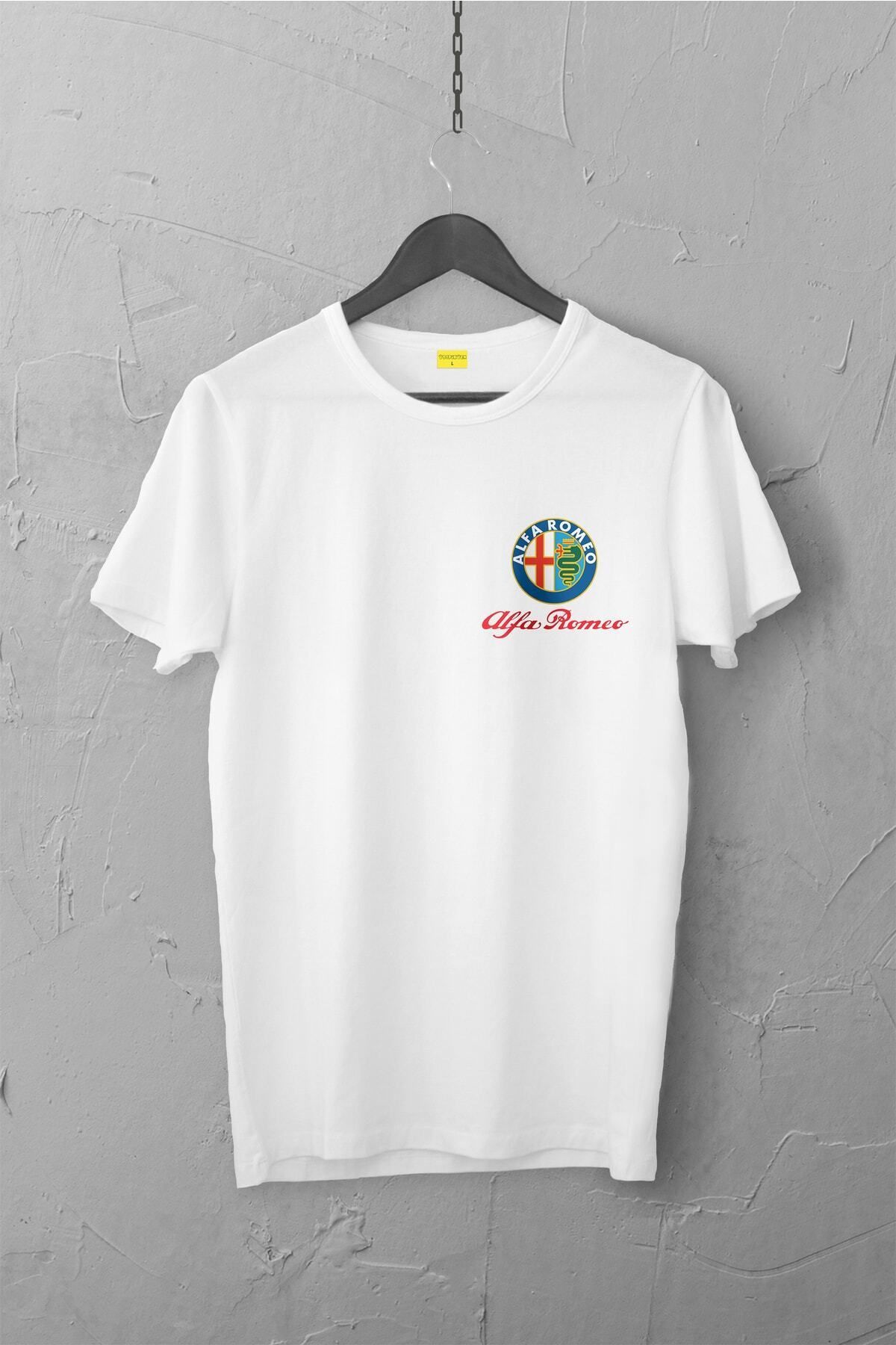Pisa Art Alfa Romeo Tasarımlı Tshirt , Unisex Premium, Çatlama Solma Yapmaz / Otomobil