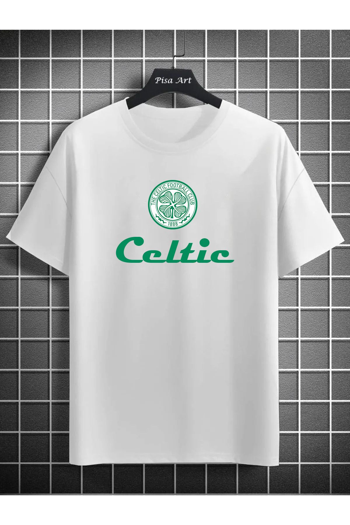 Pisa Art Celtic Ön Orta Yazılı Özel Tasarım Unisex Taraftar T-Shirt