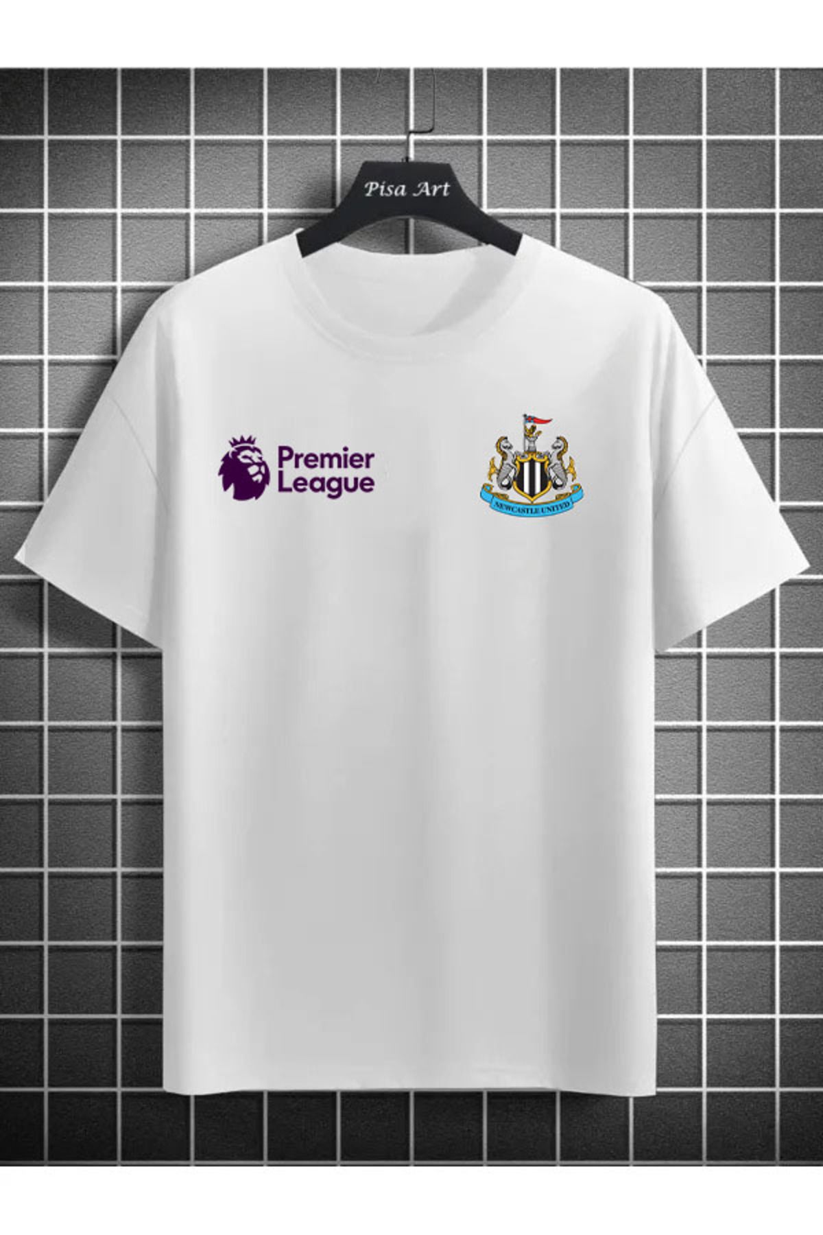Pisa Art Newcastle United x Premier Lig Özel Tasarım Futbol T-Shirt