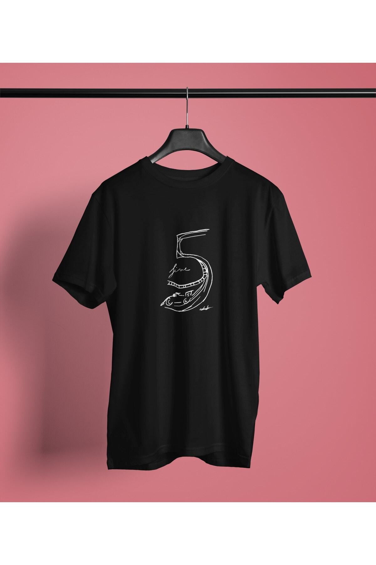 Pisa Art Sebastian Vettel 5 Drawing Baskılı T-shirt