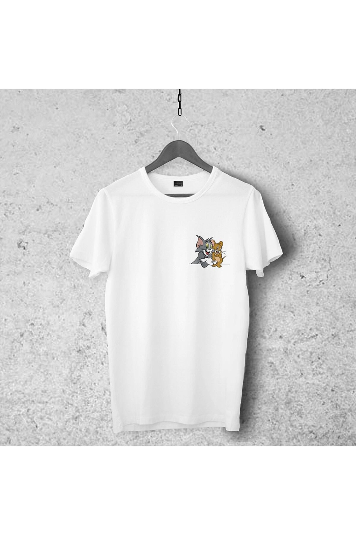 Pisa Art Tomy Ve Jerry Tasarımlı Tshirt 04, Unisex Premium,çatlama Solma Yapmaz Çizgili Kahramanlar