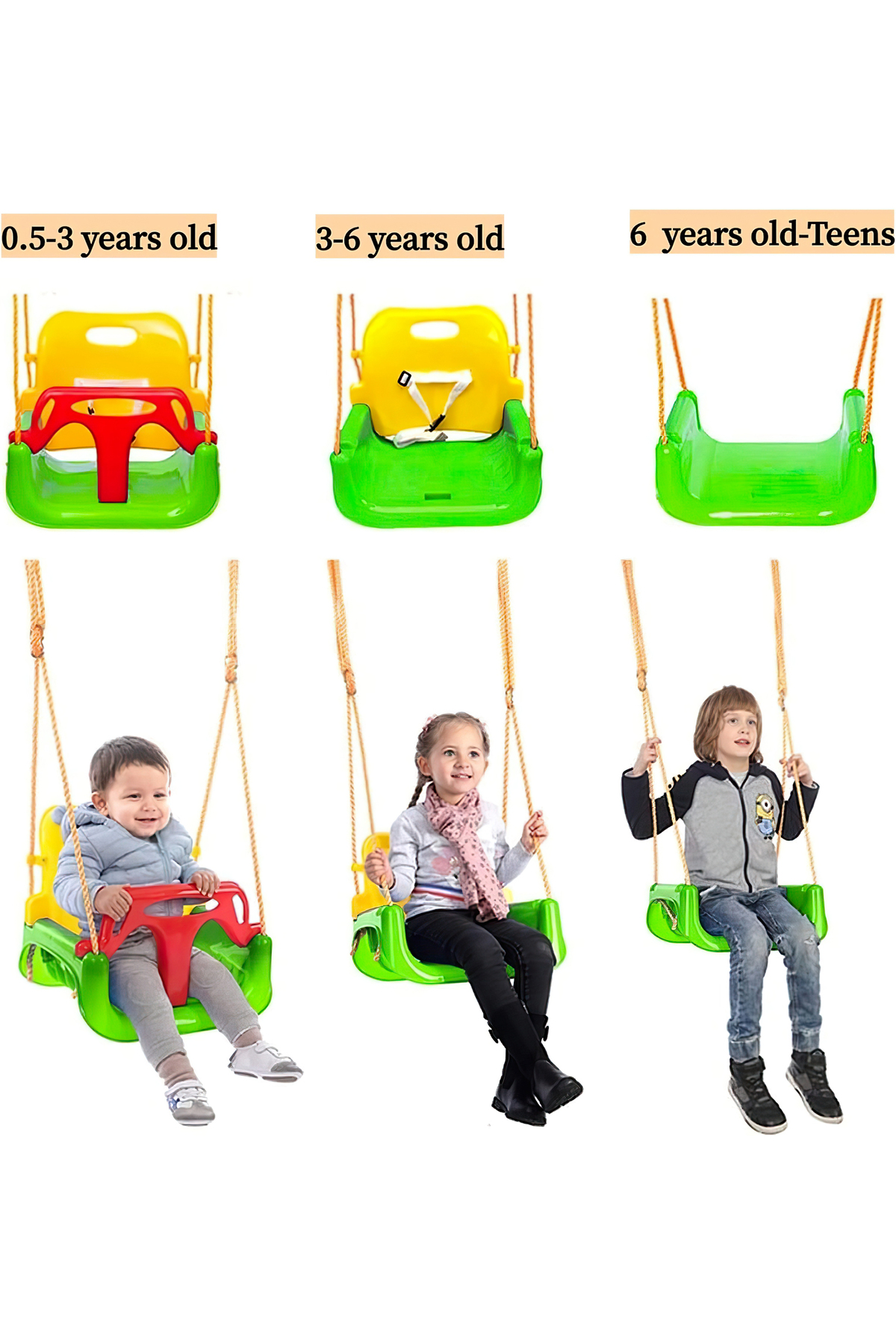 مقعد أرجوحة للأطفال 3 في 1 للاستخدام الداخلي والخارجي