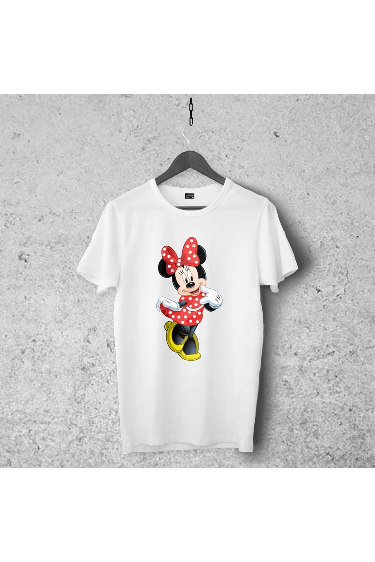 Pisa Art Minnie Mouse Tasarımlı Tshirt 008, Unisex Premium,çatlama Solma Yapmaz Çizgili Kahramanlar