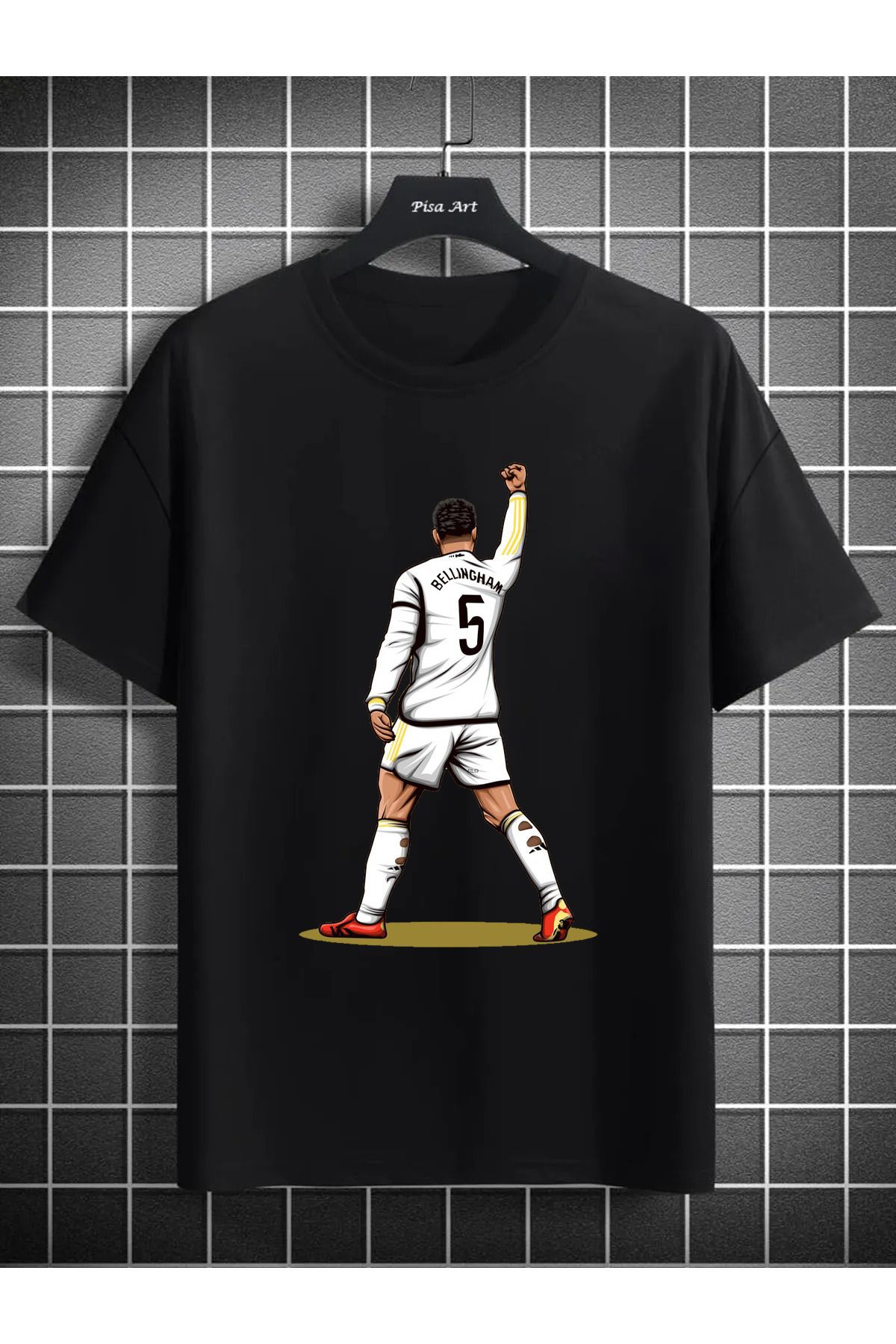 Pisa Art Jude Bellingham Ön Orta Yazılı Özel Tasarım Unisex Taraftar T-Shirt