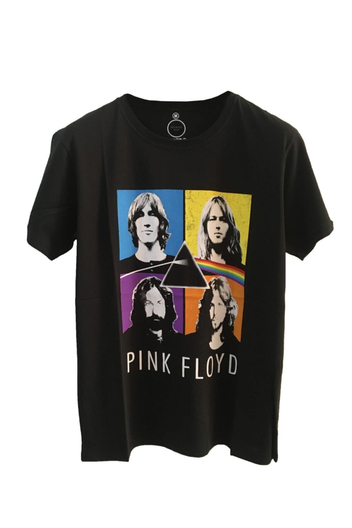 Pisa Art Unisex Rock Müzik Pink Floyt Siyah Tshirt