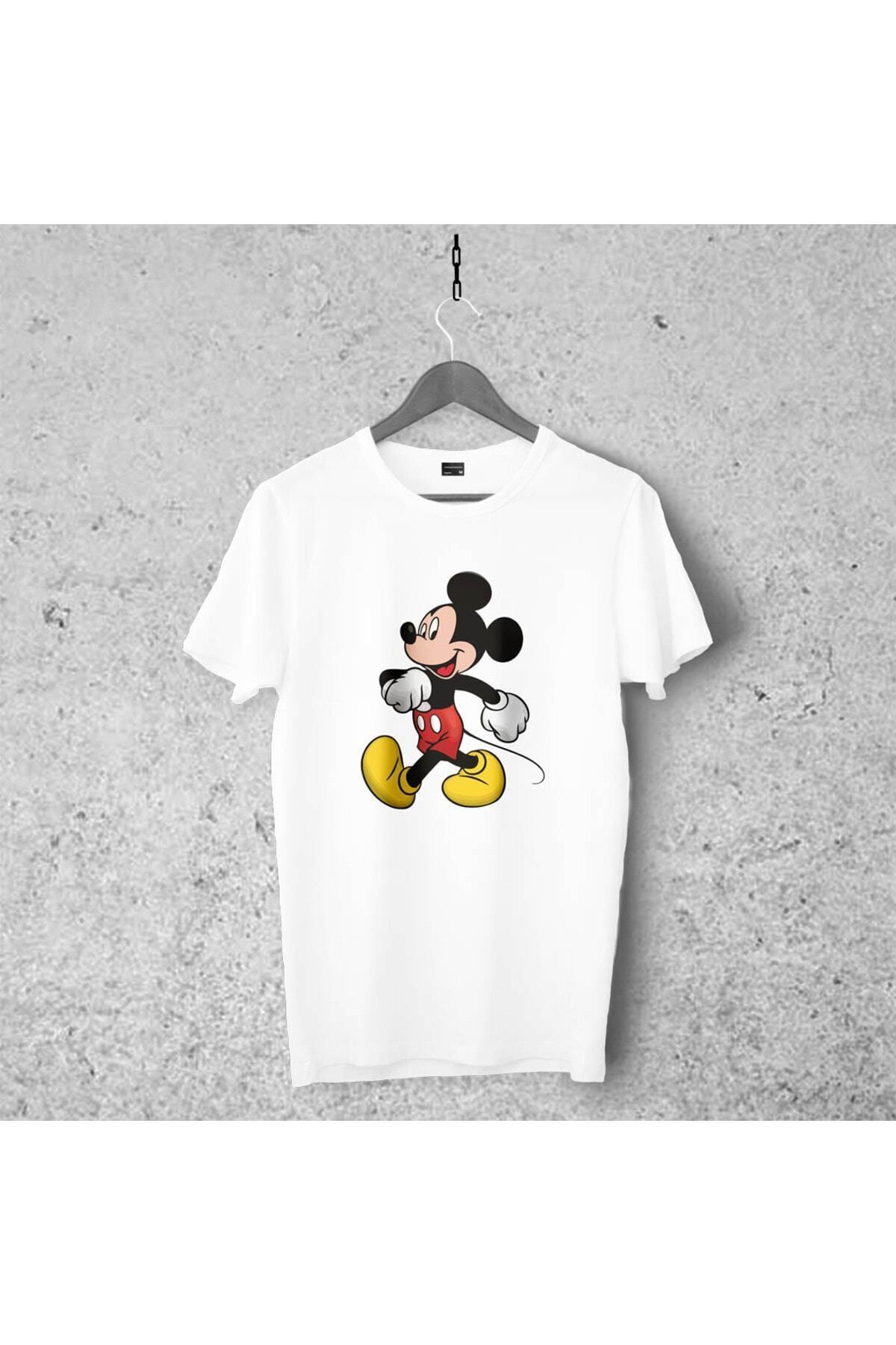 Pisa Art Mickey Mouse Tasarımlı Tshirt 042, Unisex Premium,çatlama Solma Yapmaz Çizgili Kahramanlar