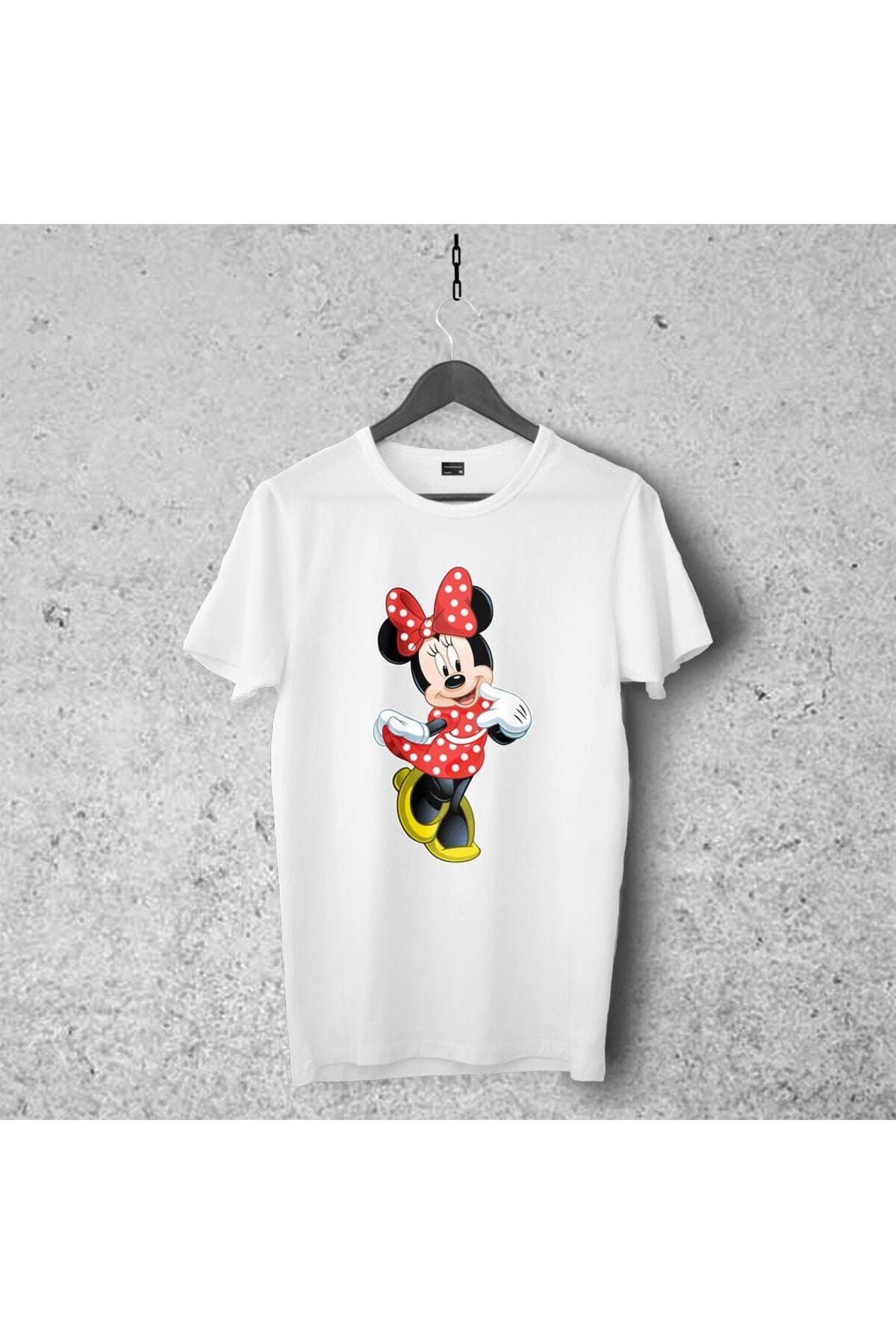 Pisa Art Minnie Mouse Tasarımlı Tshirt 008, Unisex Premium,çatlama Solma Yapmaz Çizgili Kahramanlar