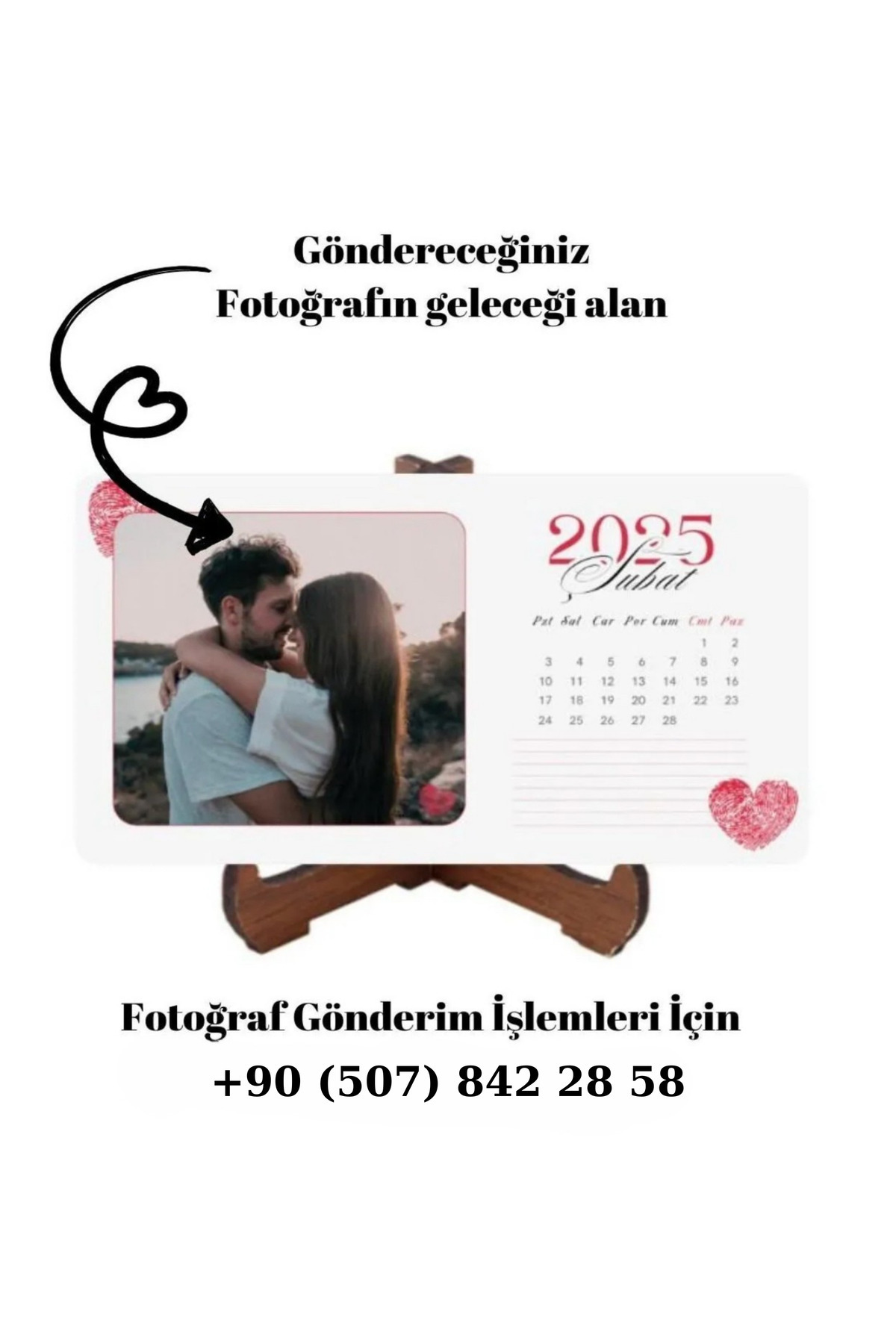 Kişiye Özel 12 Fotoğraflı - 2026 Yılı Masa Takvimi (ŞÖVALELİ)