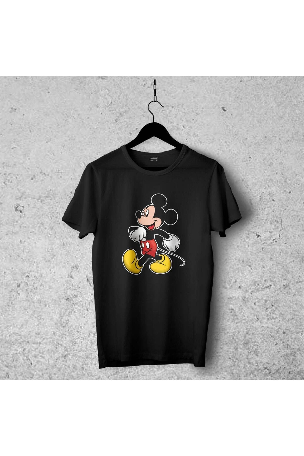 Pisa Art Mickey Mouse Tasarımlı Tshirt 042, Unisex Premium,çatlama Solma Yapmaz Çizgili Kahramanlar