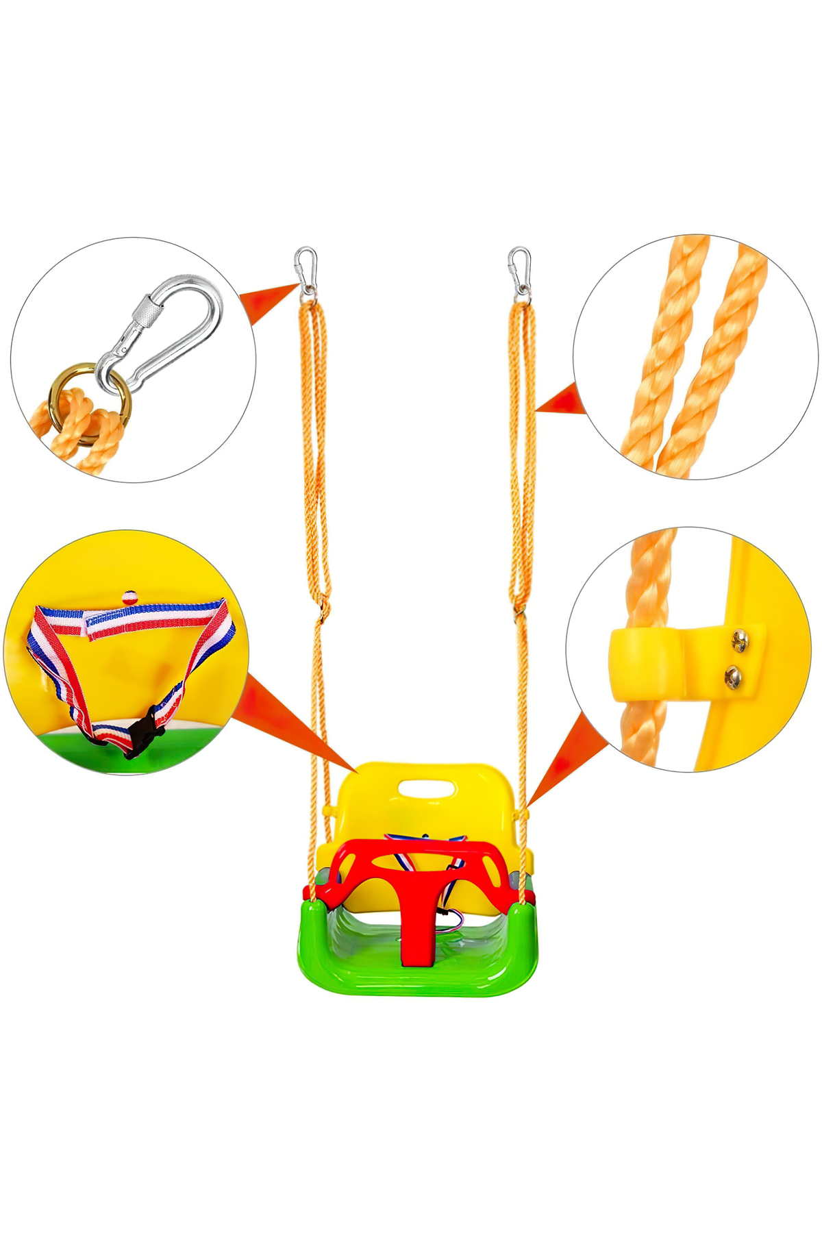 مقعد أرجوحة للأطفال 3 في 1 للاستخدام الداخلي والخارجي