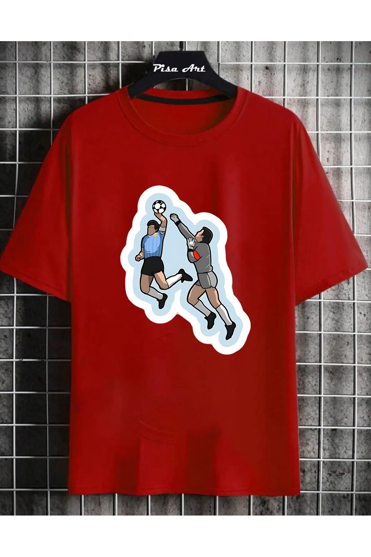Pisa Art Maradona Tanrı'nını Eli Özel Tasarım Unisex Taraftar T-Shirt