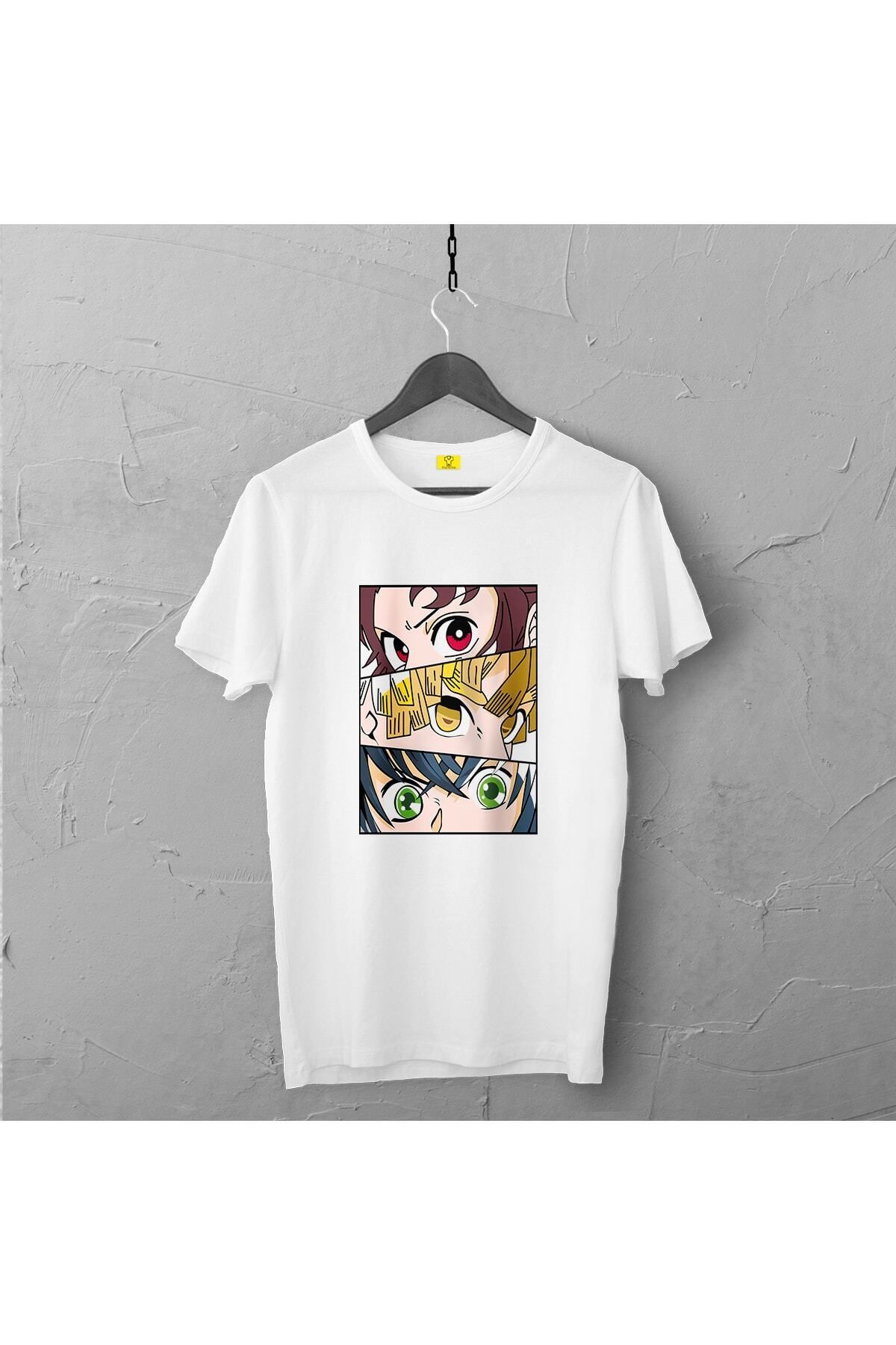 Pisa Art Demon Slayers Tasarımlı Tshirt , Unisex Premium, Çatlama Solma Yapmaz / Anime