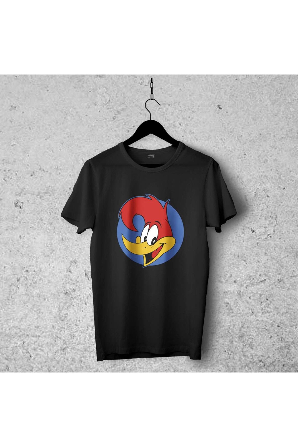 Pisa Art Ağaçkakan Woody Tasarımlı Tshirt 003, Unisex Premium,çatlama Solma Yapmaz Çizgili Kahramanlar