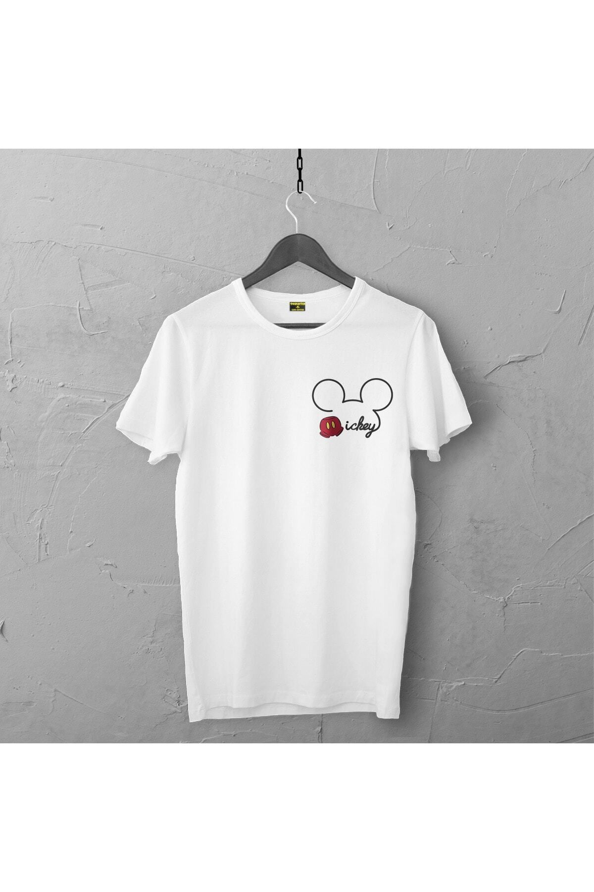 Pisa Art Mickey Mouse Tasarımlı Tshirt 224, Unisex Premium,çatlama Solma Yapmaz Çizgili Kahramanlar