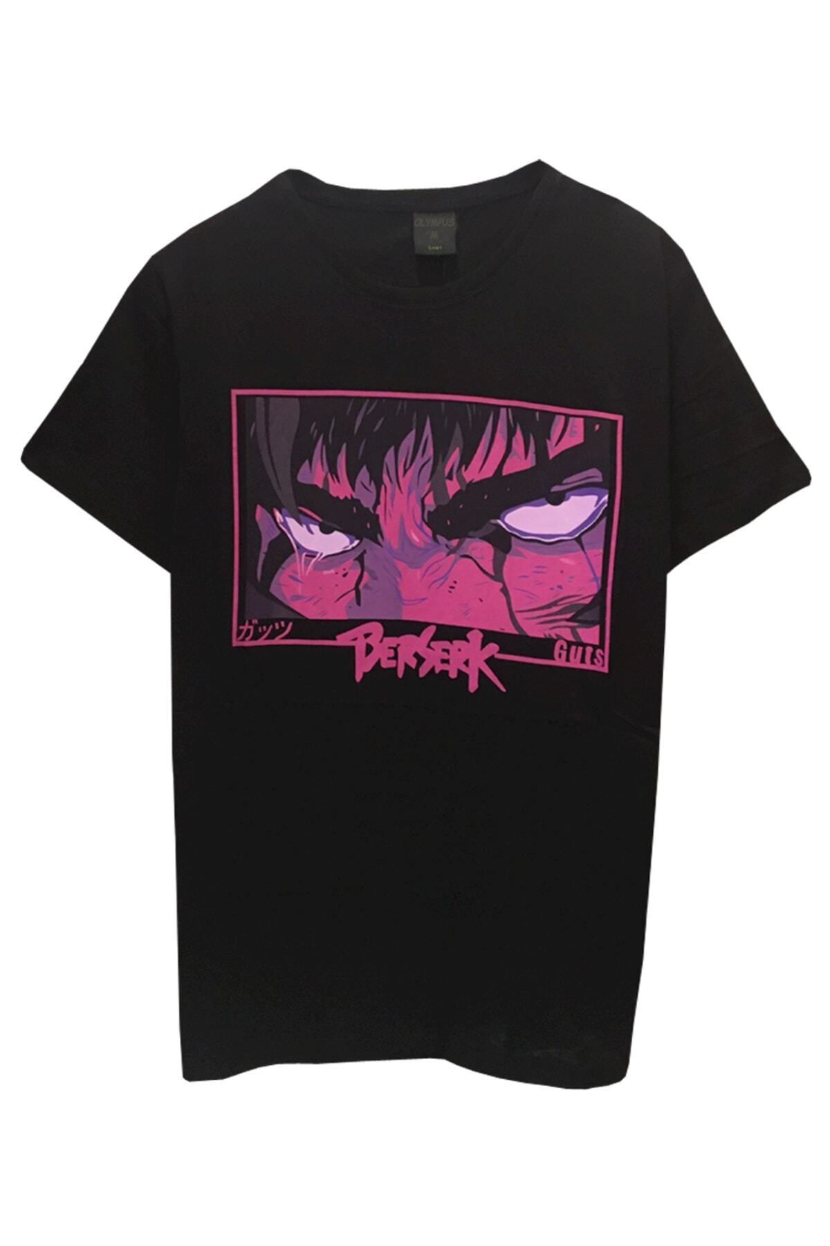 Pisa Art Unisex Anime Berserk - Gut Eyes Baskılı Siyah Tişört