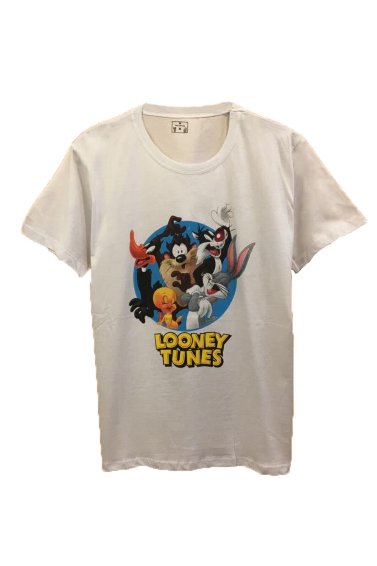 Pisa Art Unisex Loney Tunes Karakter Beyaz Tshirt