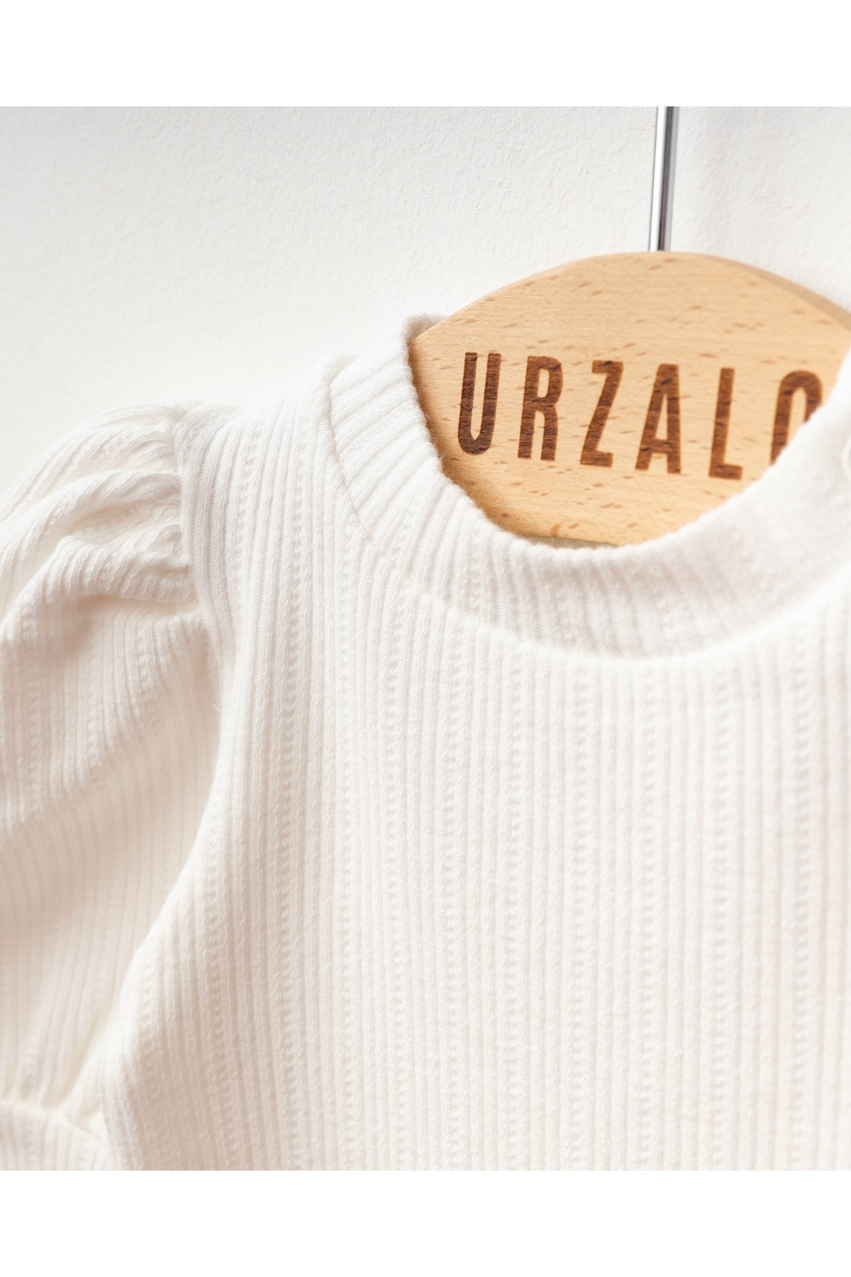 Little Baby URZALO Püsküllü Kız Bebek Kot Jile Elbise %100 Pamuk Likralı Ribana Balon Bluz Lüks Jean fotoğrafı 7 (önizleme)