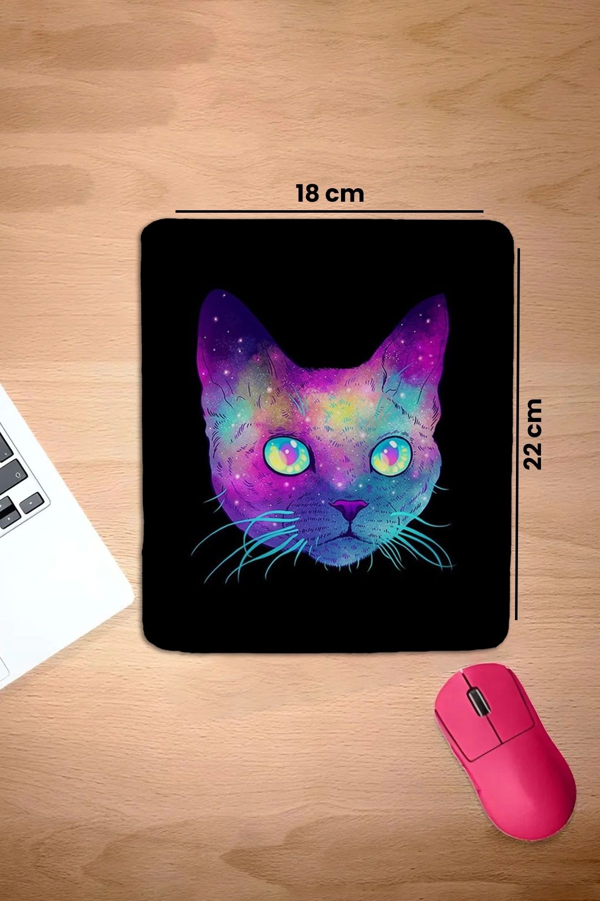 SonicTouch-لوحة ماوس سوداء مستطيلة الشكل بدون خياطة مع مسند للمعصم مقاس 18 × 22 سم 2