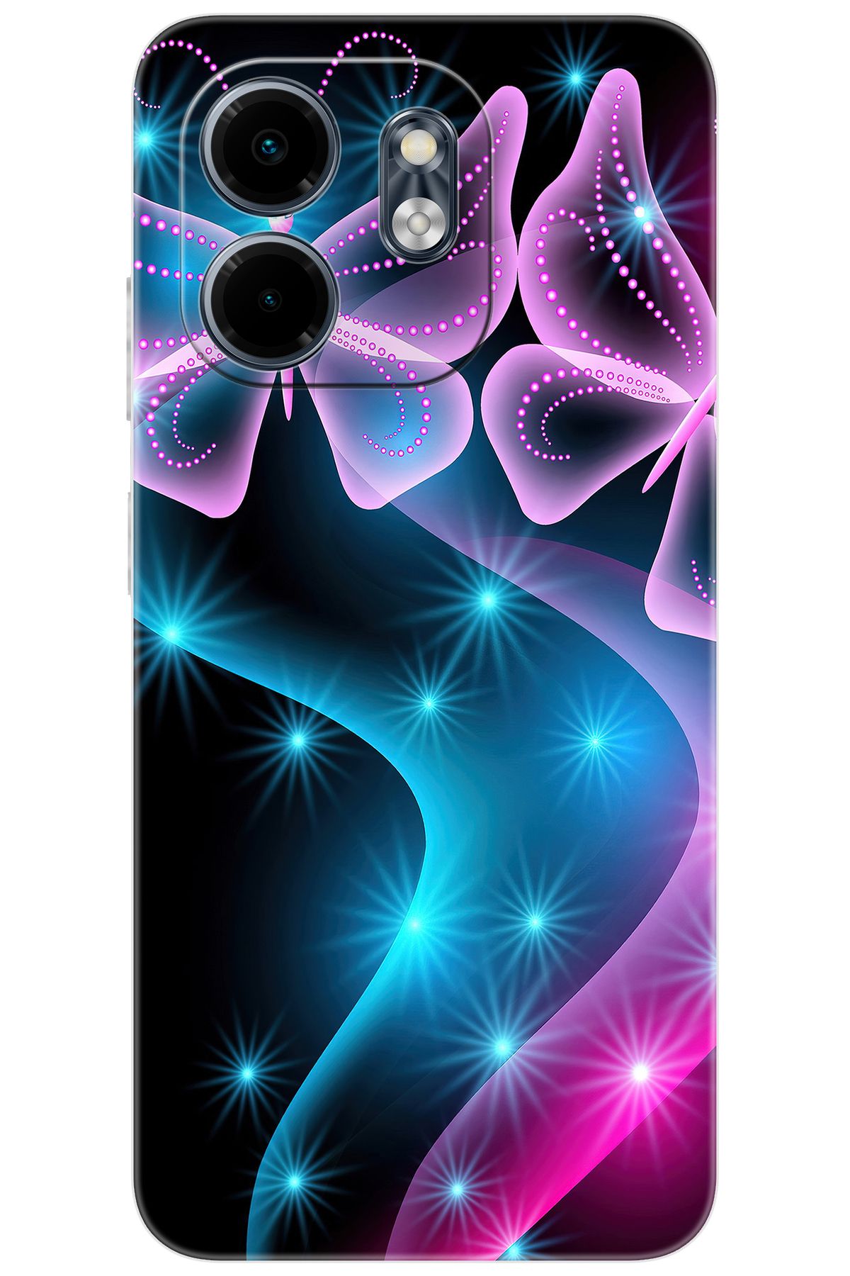 Ceppare iNfinix Smart 9 (X6532) Uyumlu Kılıf Desen Baskılı Silikon Kelebek Dalga STK:113 CP-B9NMt2V