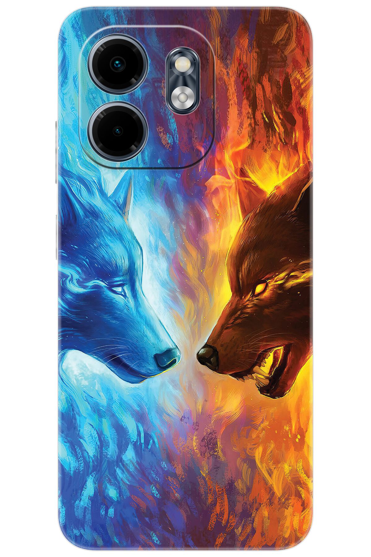 Ceppare iNfinix Smart 9 (X6532) Uyumlu Kılıf Desen Baskılı Silikon Alev ve Kurtlar STK:489 CP-JLGGnQA