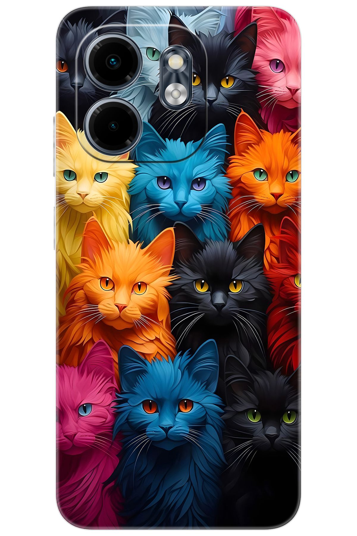 Ceppare iNfinix Smart 9 (X6532) Uyumlu Kılıf Desen Baskılı Silikon Renkli Kediler STK:713 CP-UmwpcgB
