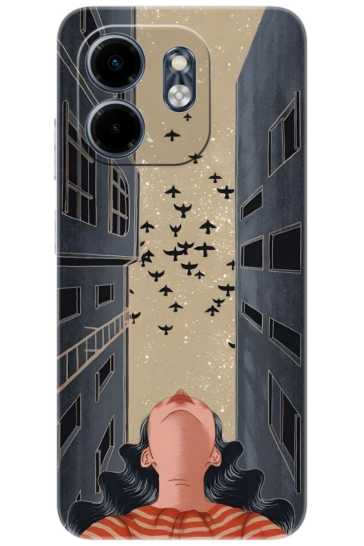 Ceppare iNfinix Smart 9 (X6532) Uyumlu Kılıf Desen Baskılı Silikon Gök Yüzü ve Kuşlar STK:727 CP-5BLjhGq