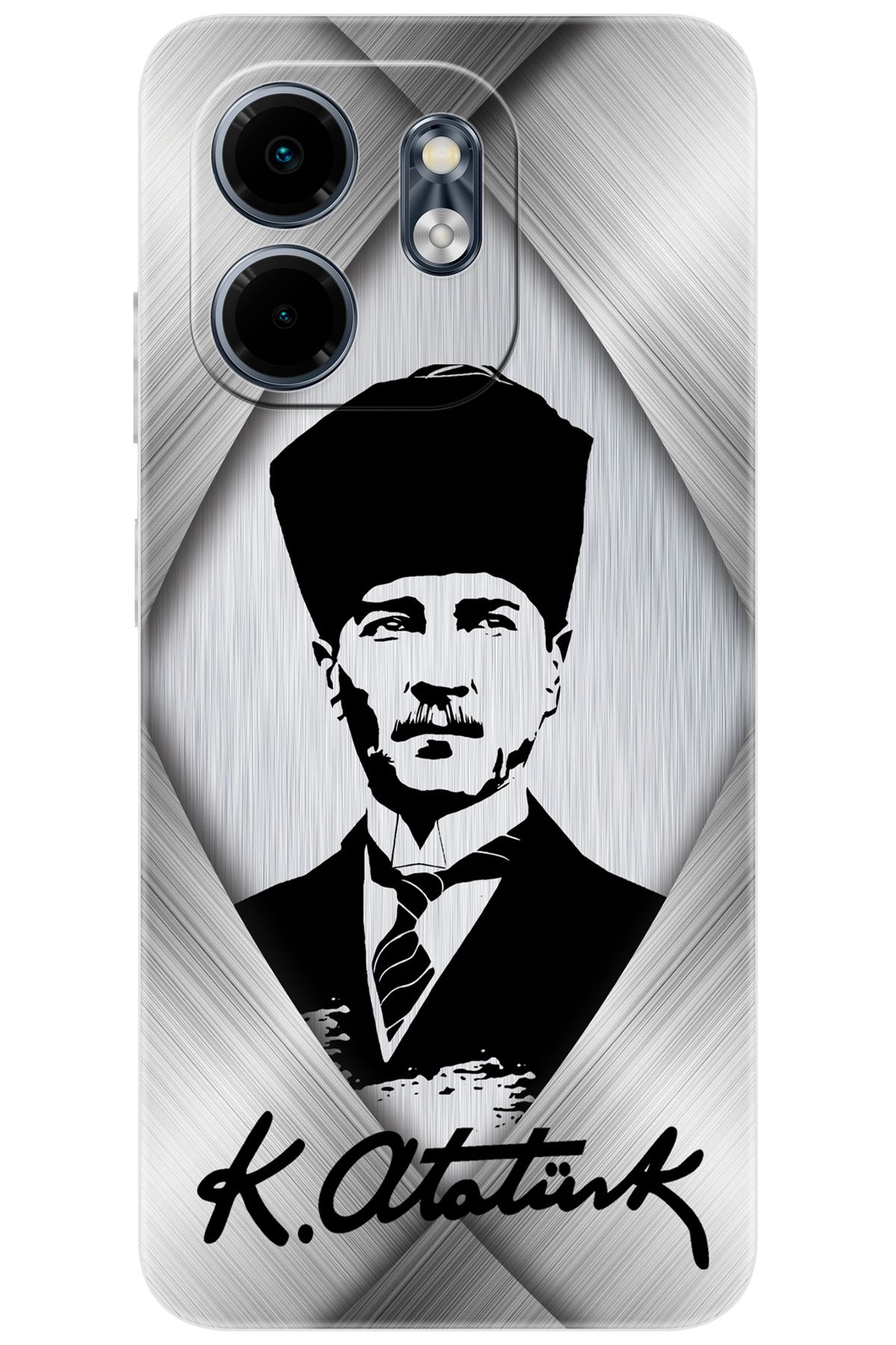 Ceppare iNfinix Smart 9 (X6532) Uyumlu Kılıf Desen Baskılı Silikon Atatürk Tasarım STK:402 CP-WAeujDW