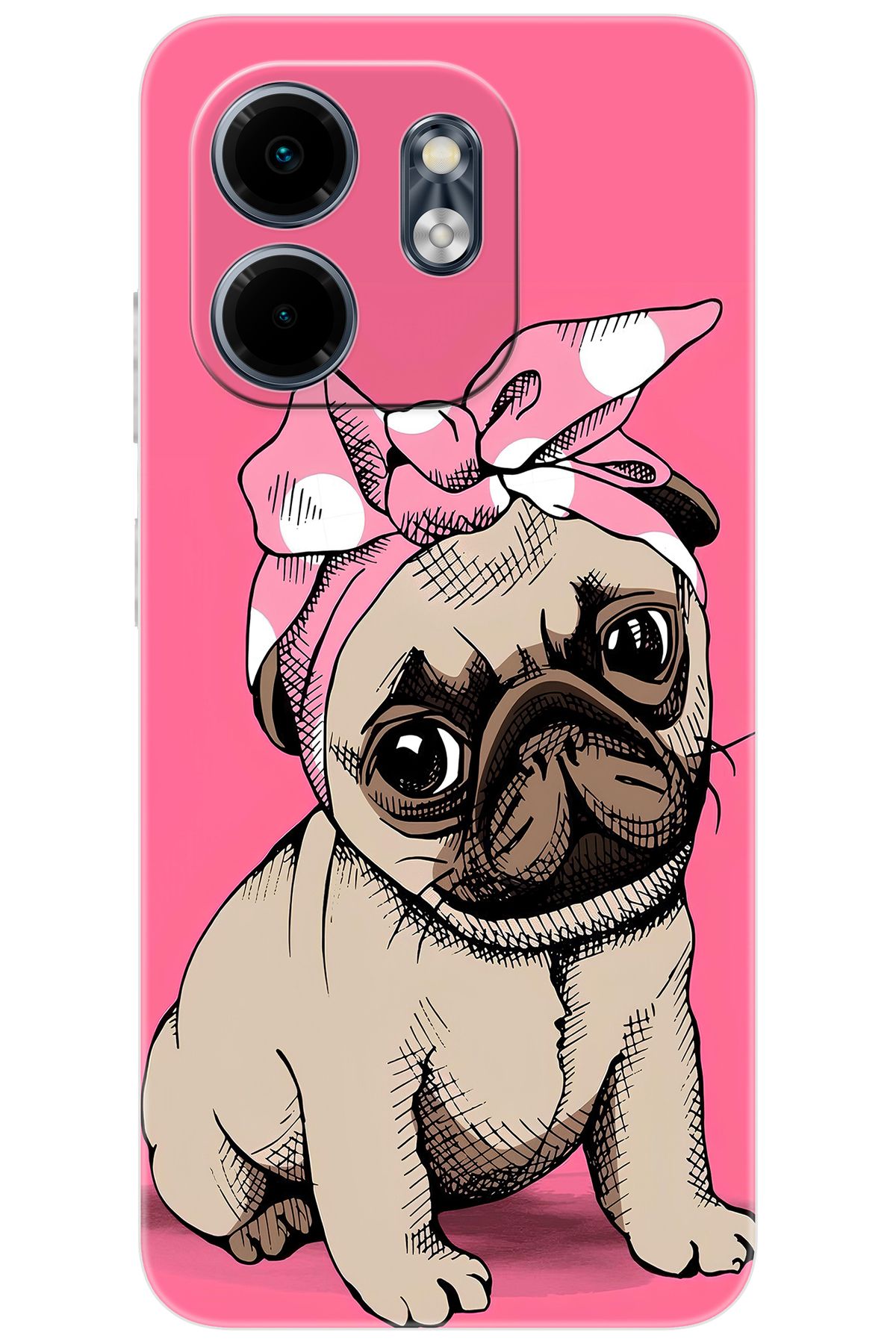 Ceppare iNfinix Smart 9 (X6532) Uyumlu Kılıf Desen Baskılı Silikon Sevimli Pug STK:748 CP-0IK35yz
