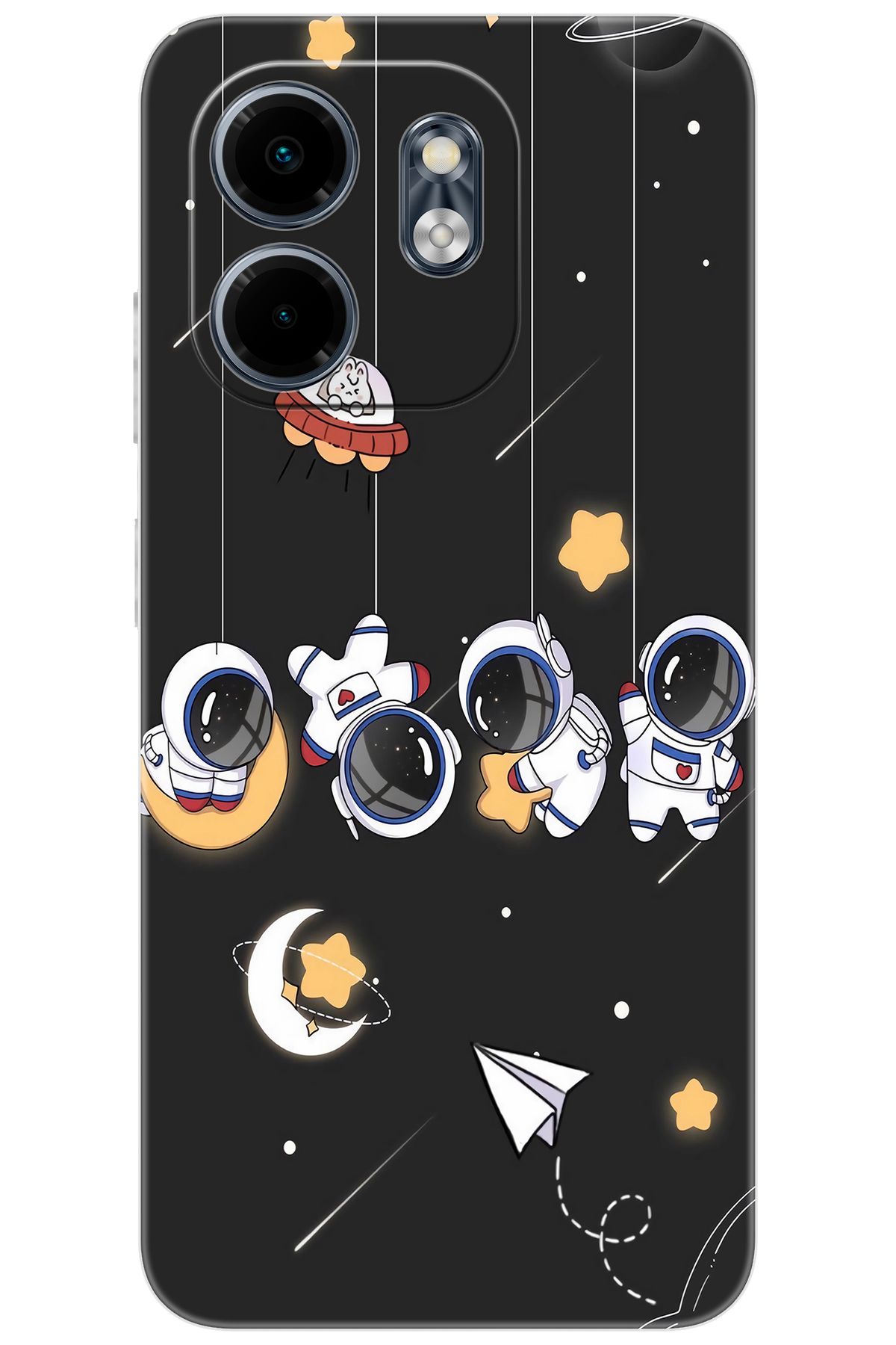 Ceppare iNfinix Smart 9 (X6532) Uyumlu Kılıf Desen Baskılı Silikon Sallanan Astronotlar STK:740 CP-N8bedBz