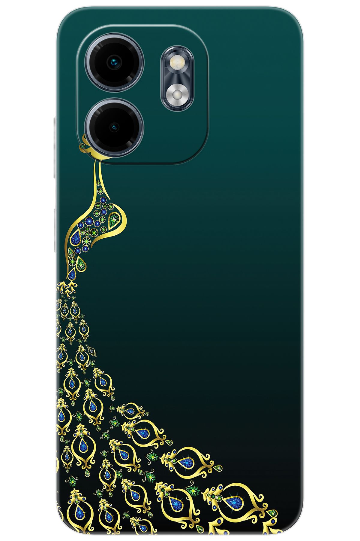 Ceppare iNfinix Smart 9 (X6532) Uyumlu Kılıf Desen Baskılı Silikon Tavus Kuşu STK:540 CP-wpBSUxV