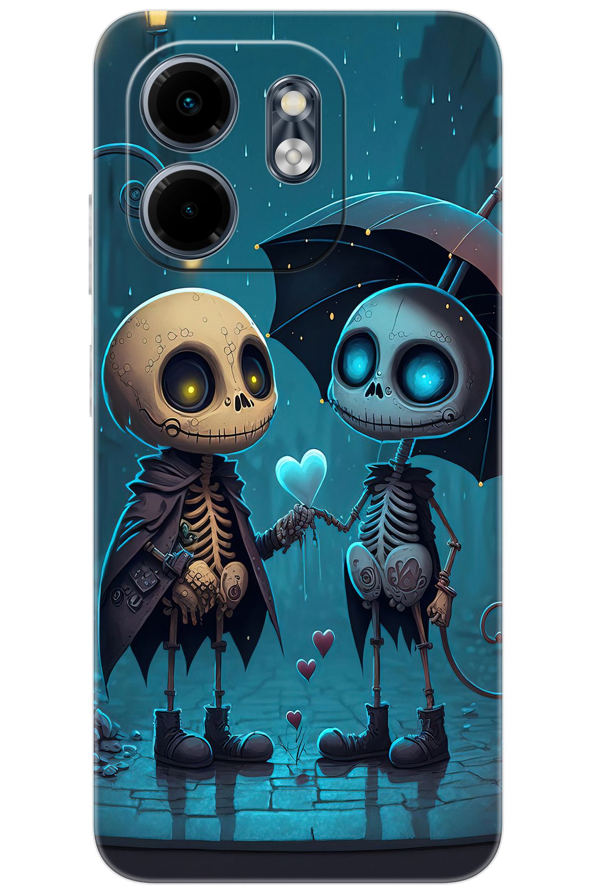 Ceppare iNfinix Smart 9 (X6532) Uyumlu Kılıf Desen Baskılı Silikon Aşık İskeletler STK:733 CP-v1g1iRA