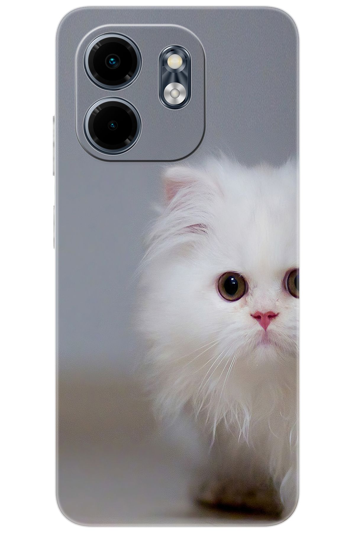 Ceppare iNfinix Smart 9 (X6532) Uyumlu Kılıf Desen Baskılı Silikon Beyaz Kedi STK:139 CP-qNX30SY