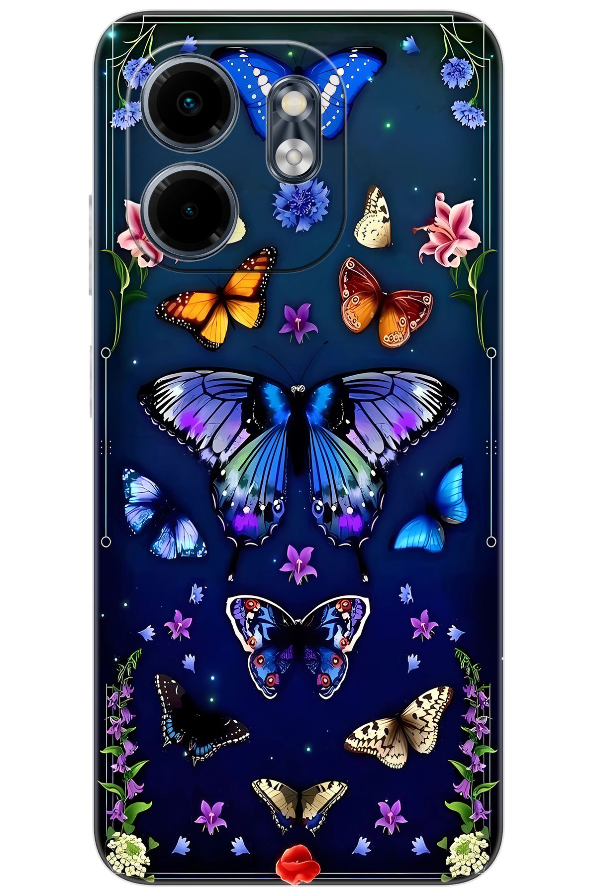 Ceppare iNfinix Smart 9 (X6532) Uyumlu Kılıf Desen Baskılı Silikon Kelebek STK:669 CP-UaFs6w2
